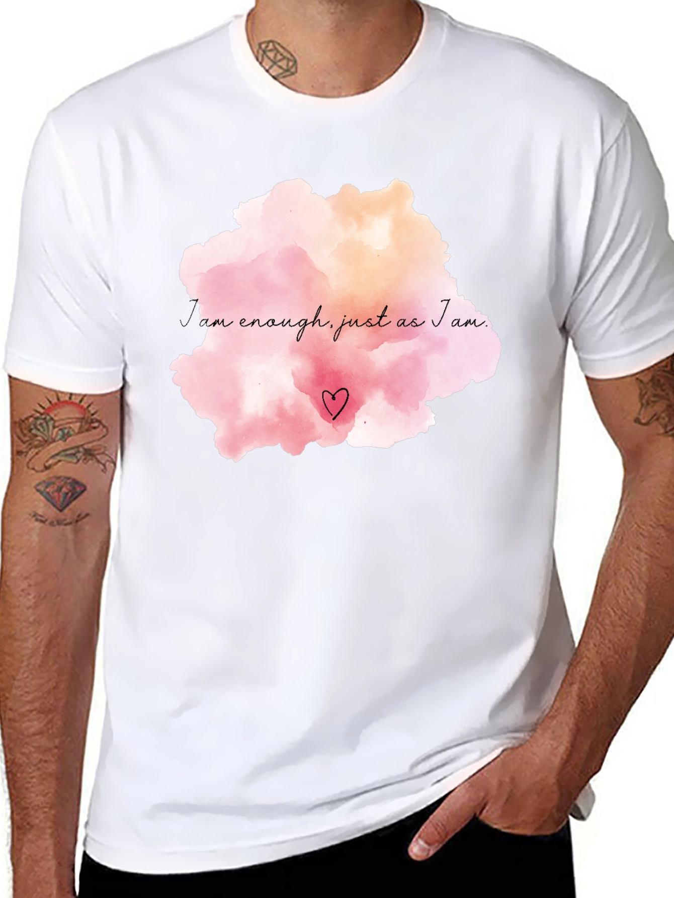 Motivational I am Enough Black T-Shirt