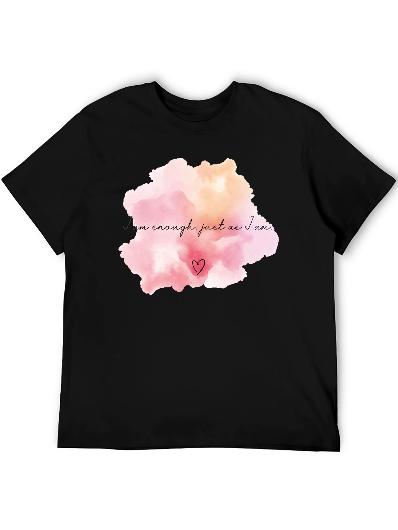 Motivational I am Enough Black T-Shirt