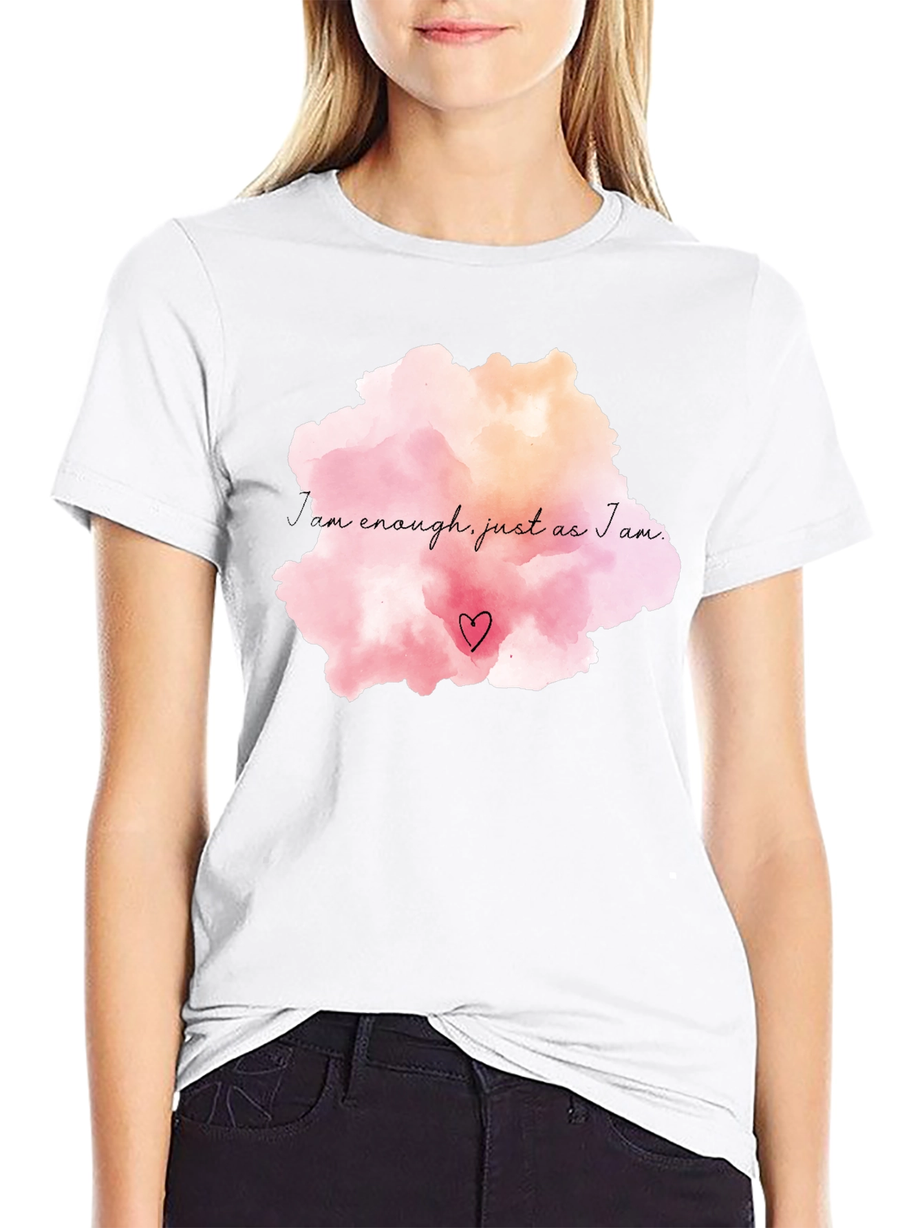 Motivational I am Enough Black T-Shirt