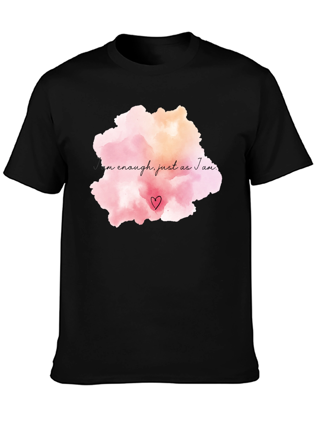 Motivational I am Enough Black T-Shirt