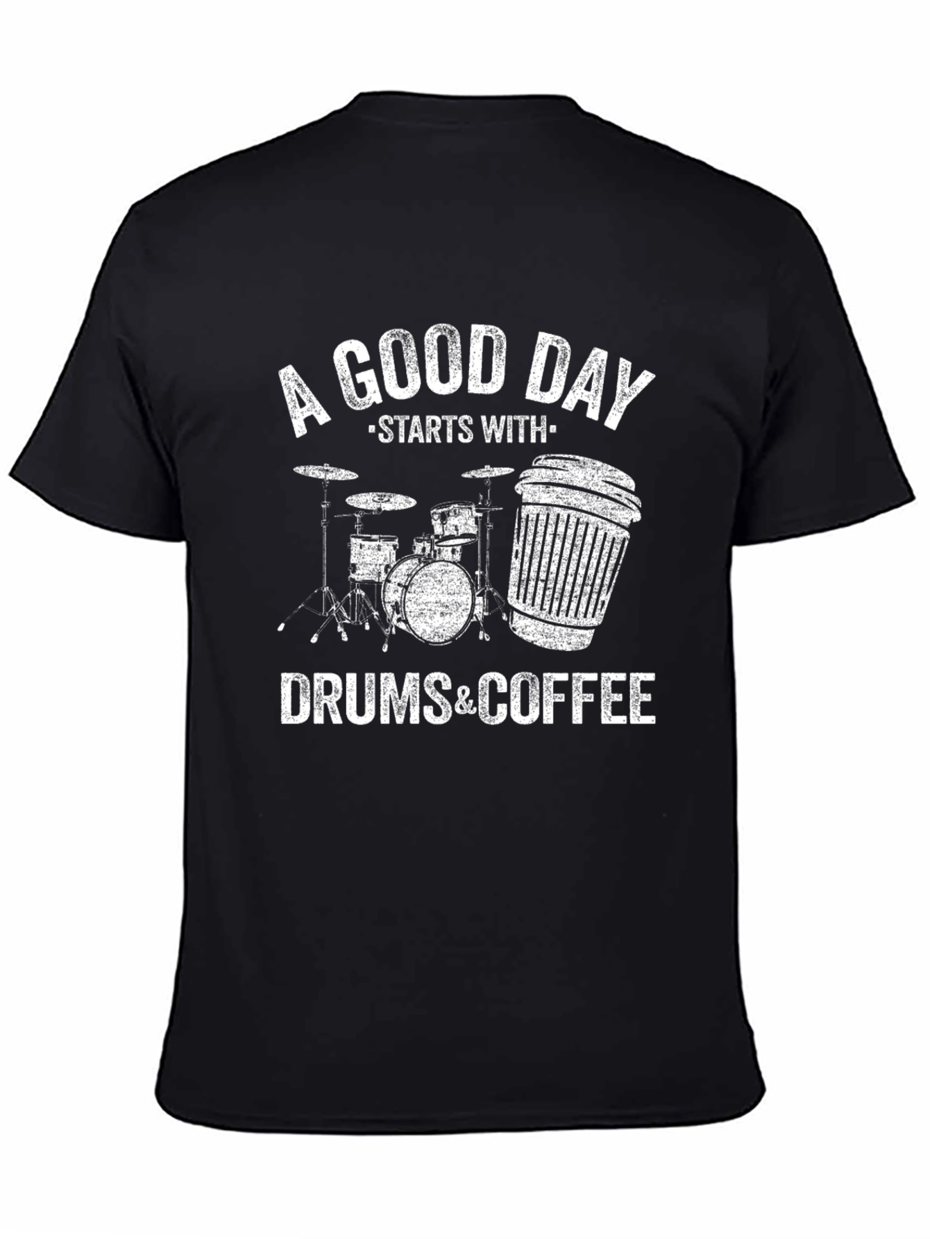 Drums & Coffee T-Shirt - Music Lover Tee