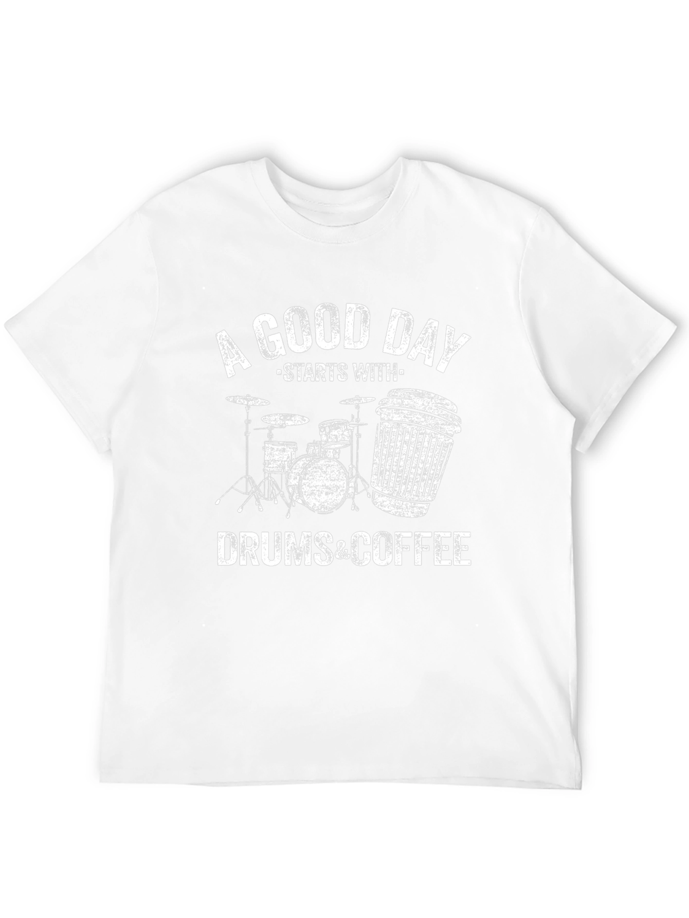 Drums & Coffee T-Shirt - Music Lover Tee