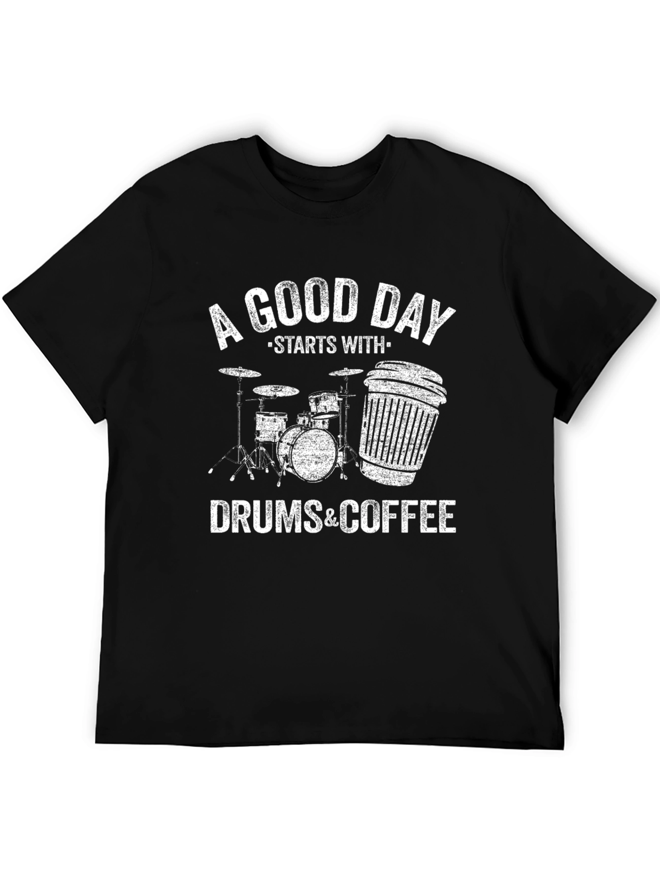Drums & Coffee T-Shirt - Music Lover Tee