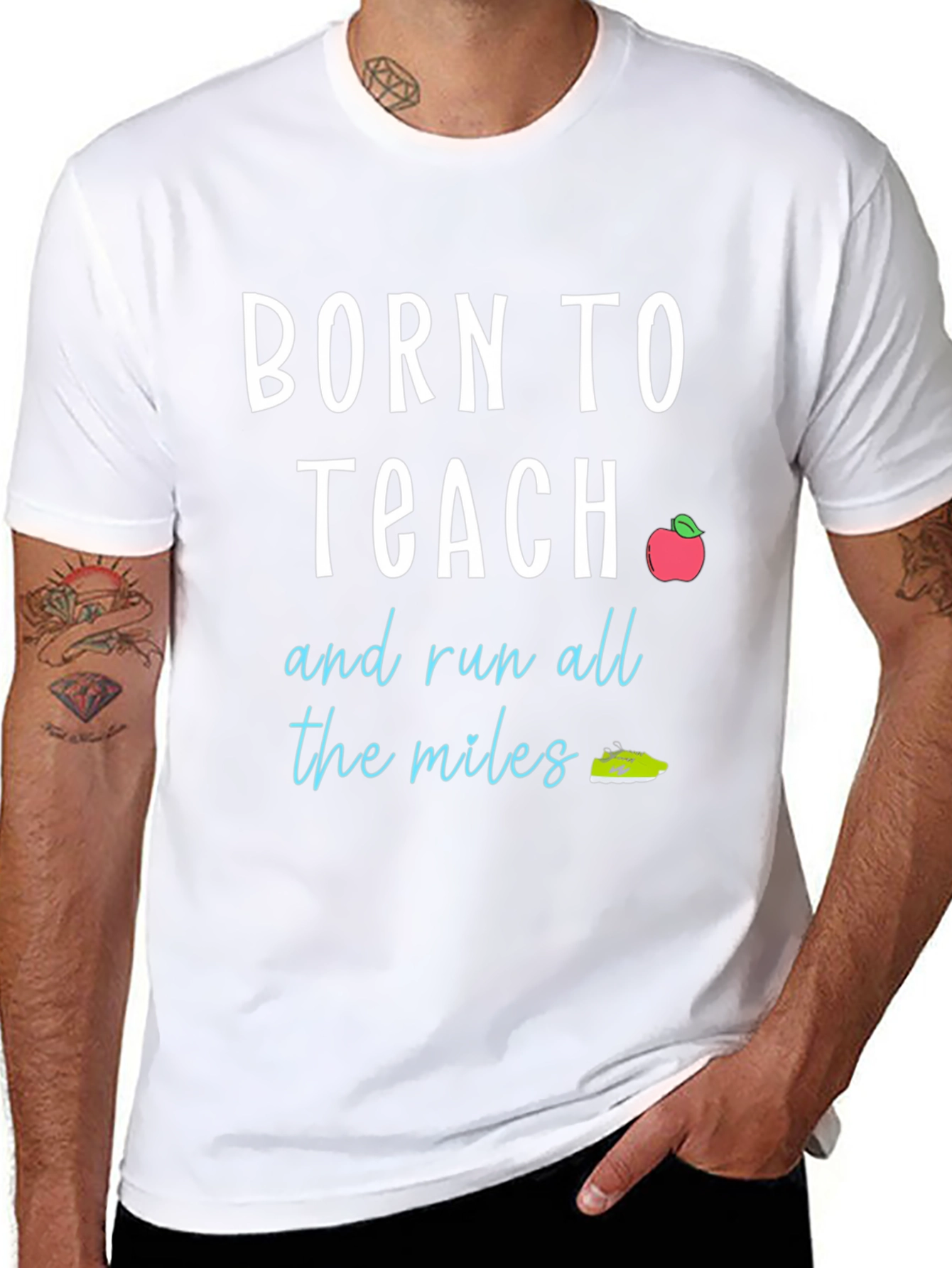 Born to Teach T-Shirt: Teacher & Runner Gift
