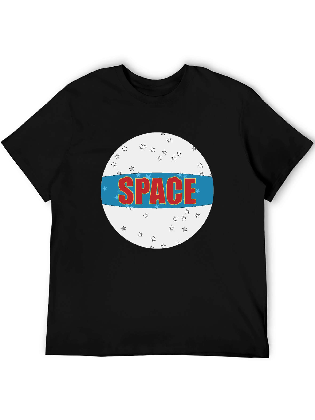 Space Graphic T-Shirt - Black Crew Neck Tee