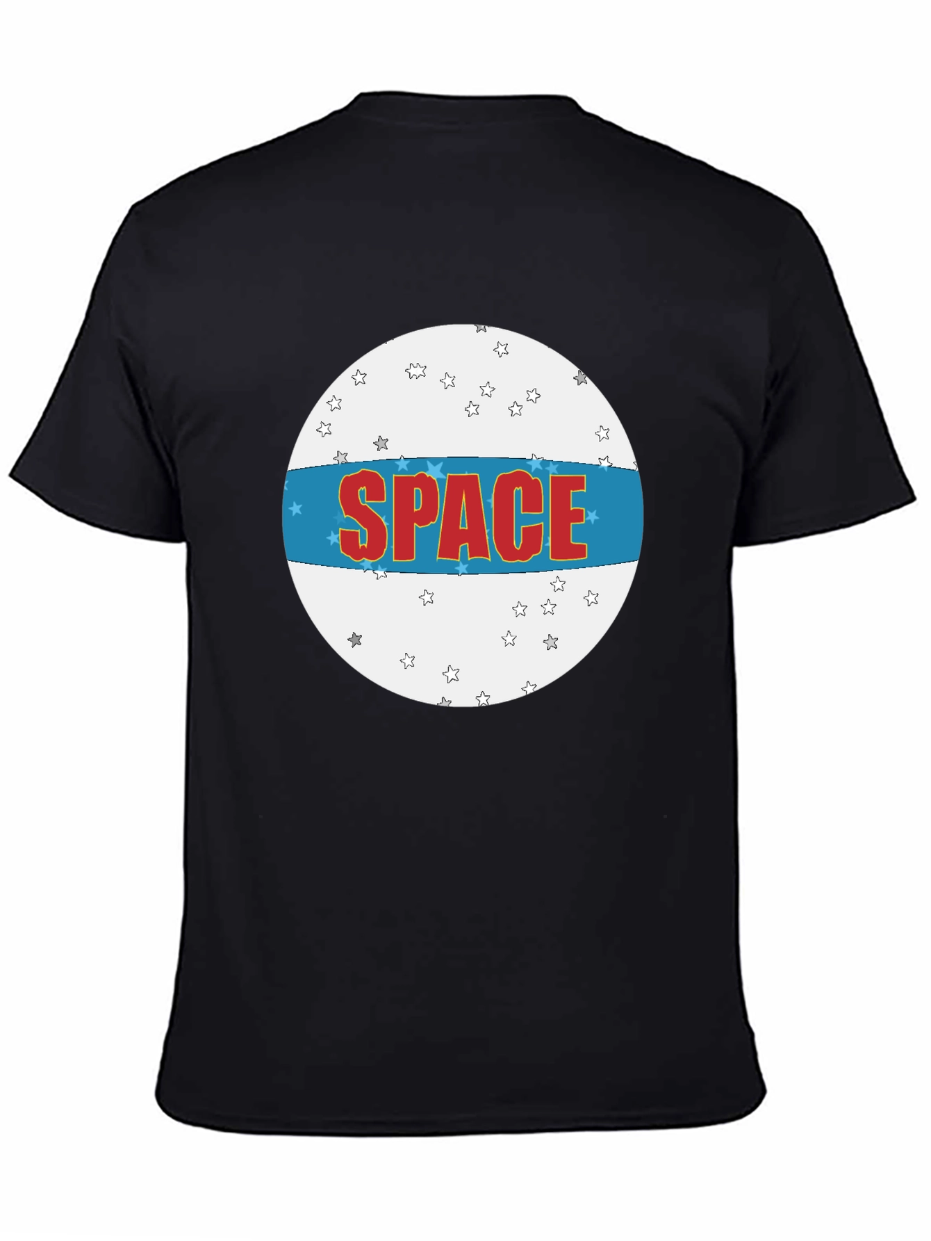 Space Graphic T-Shirt - Black Crew Neck Tee