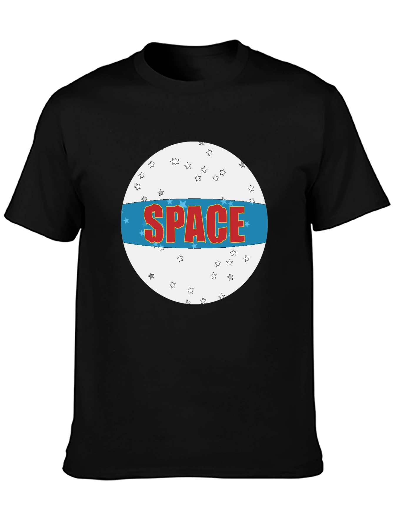 Space Graphic T-Shirt - Black Crew Neck Tee