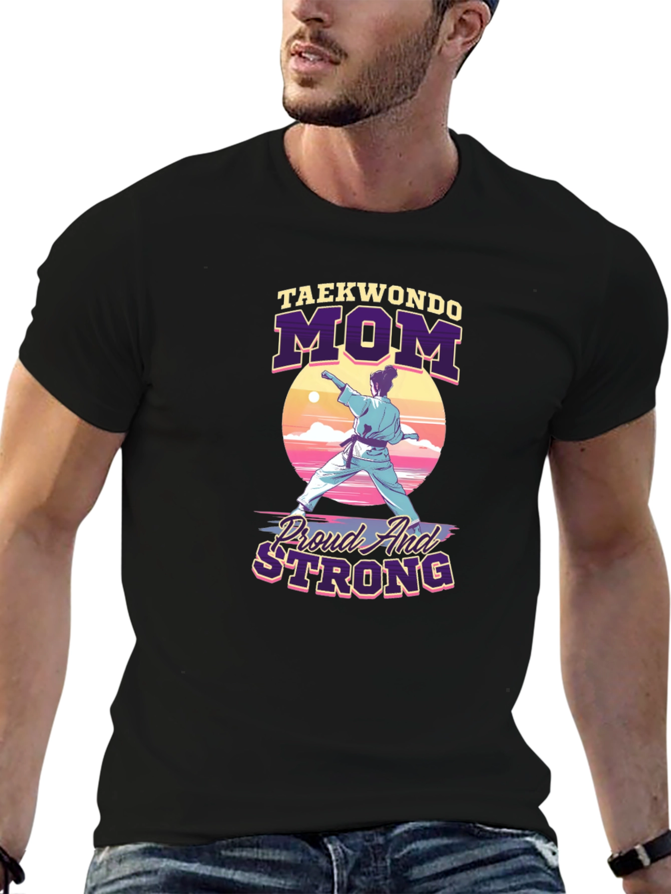 Taekwondo Mom Proud & Strong Graphic Tee