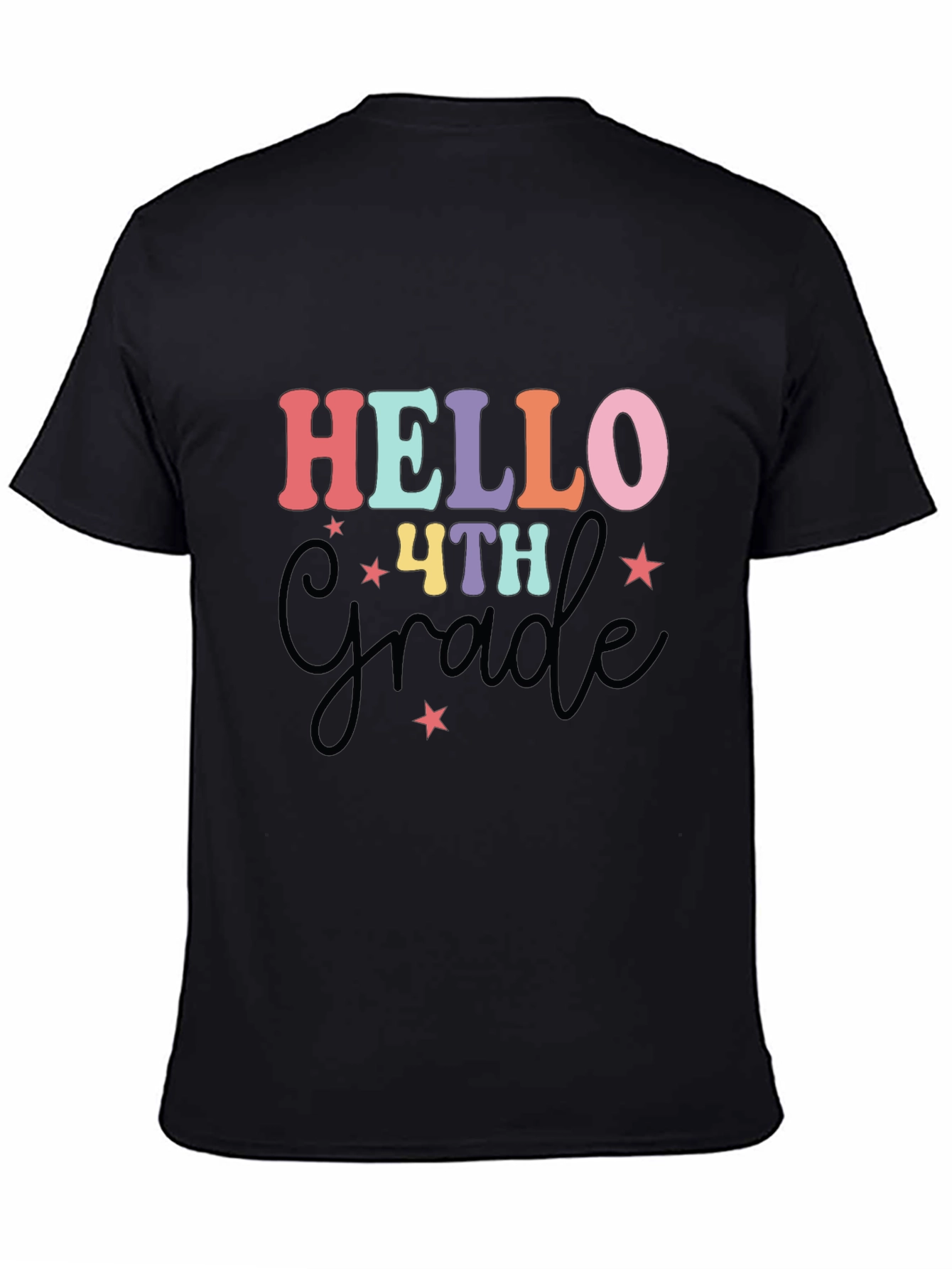 Hello 4th Grade Black T-Shirt