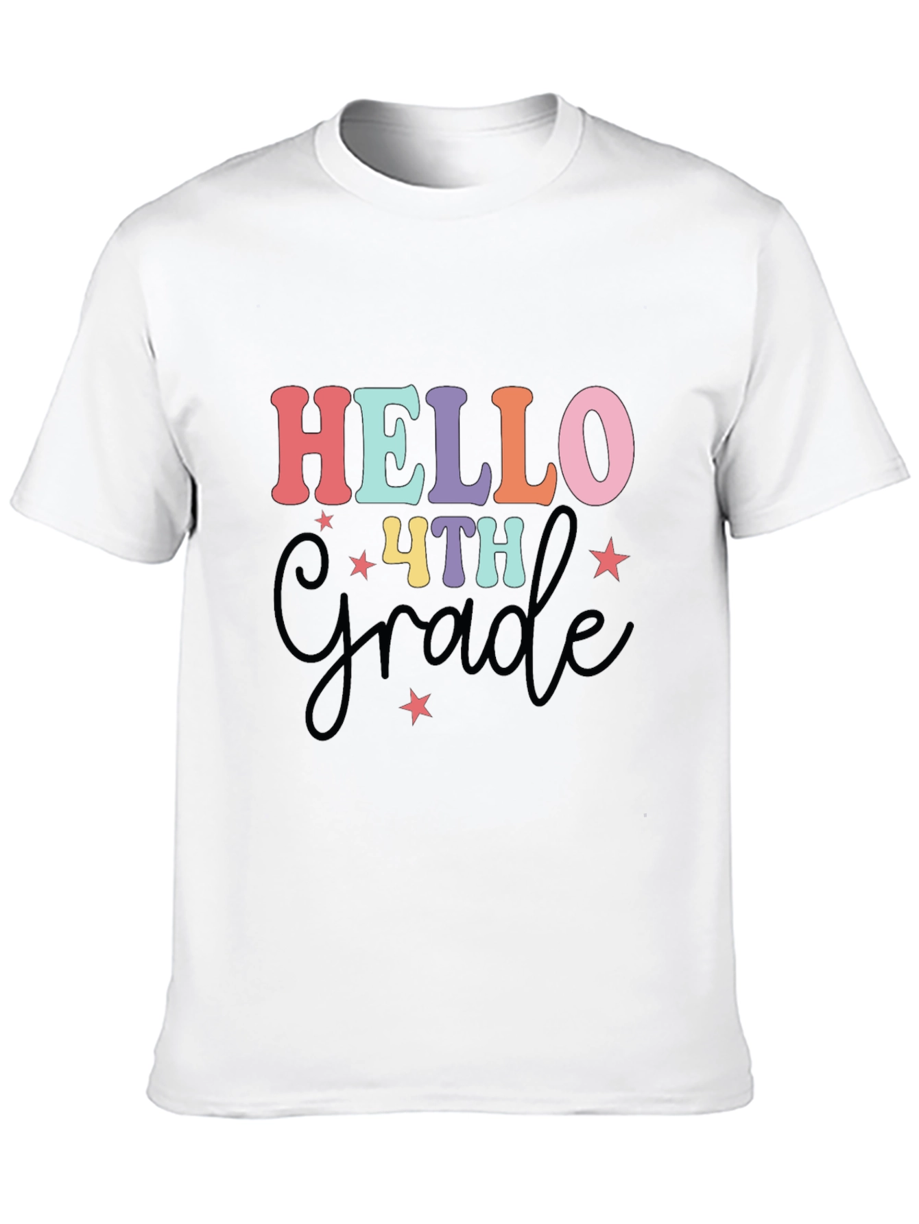 Hello 4th Grade Black T-Shirt