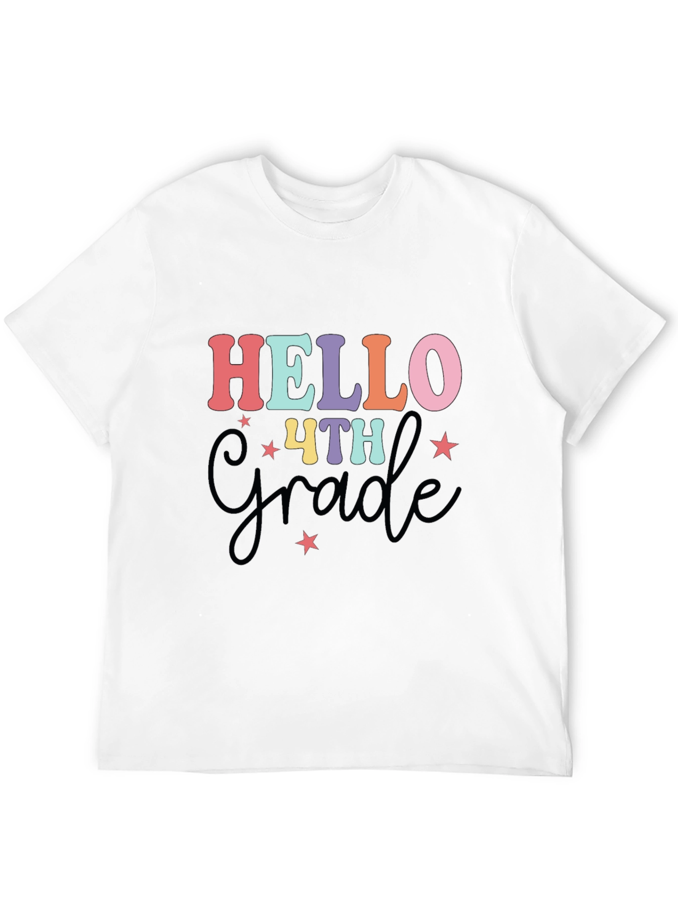 Hello 4th Grade Black T-Shirt