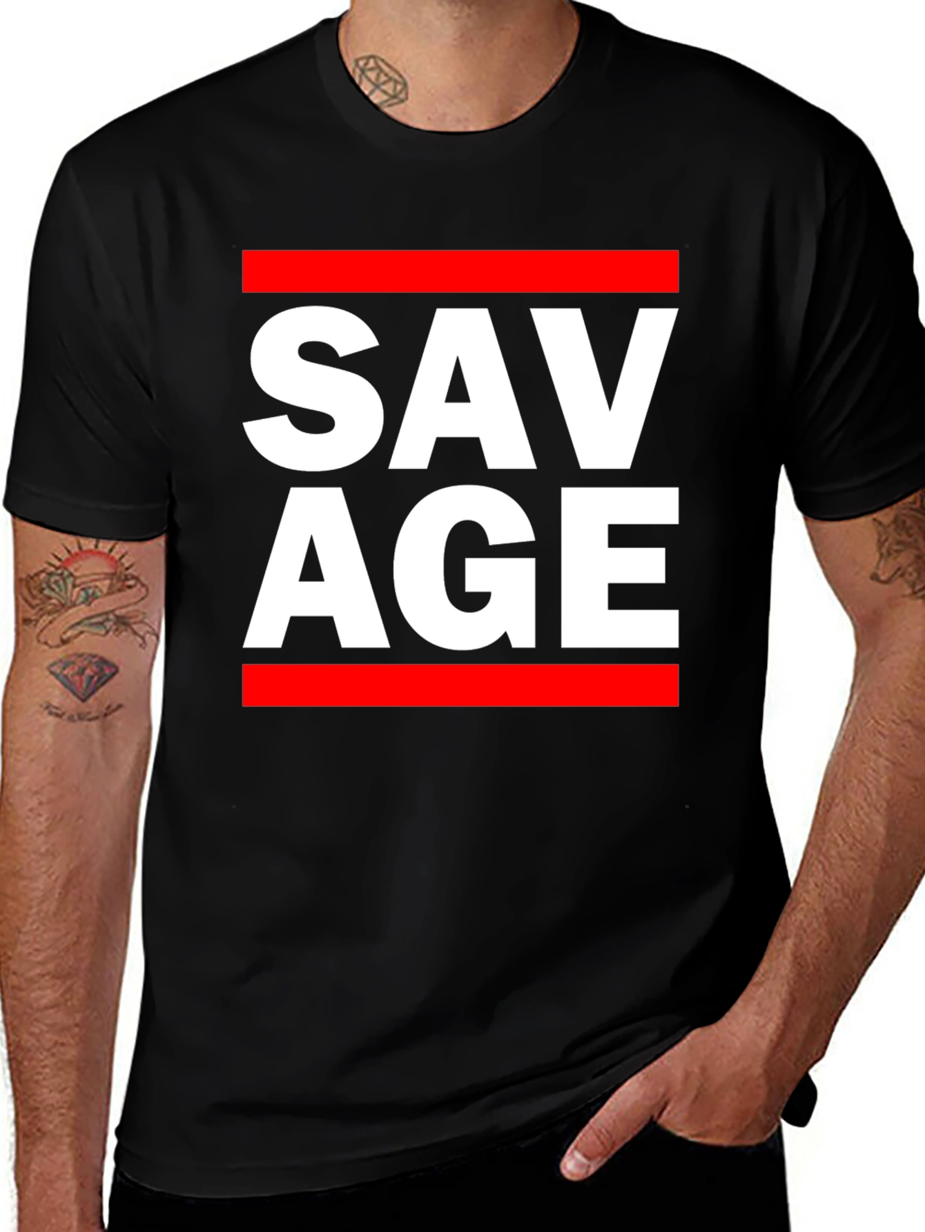 Savage Graphic Print Crew Neck T-Shirt