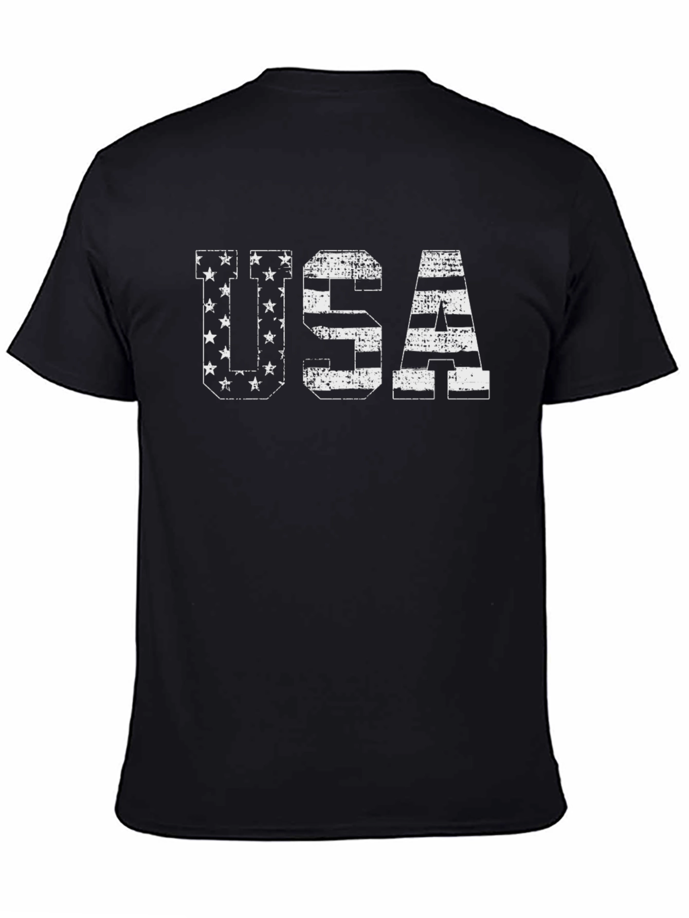 USA Patriotic Graphic Tee - Black