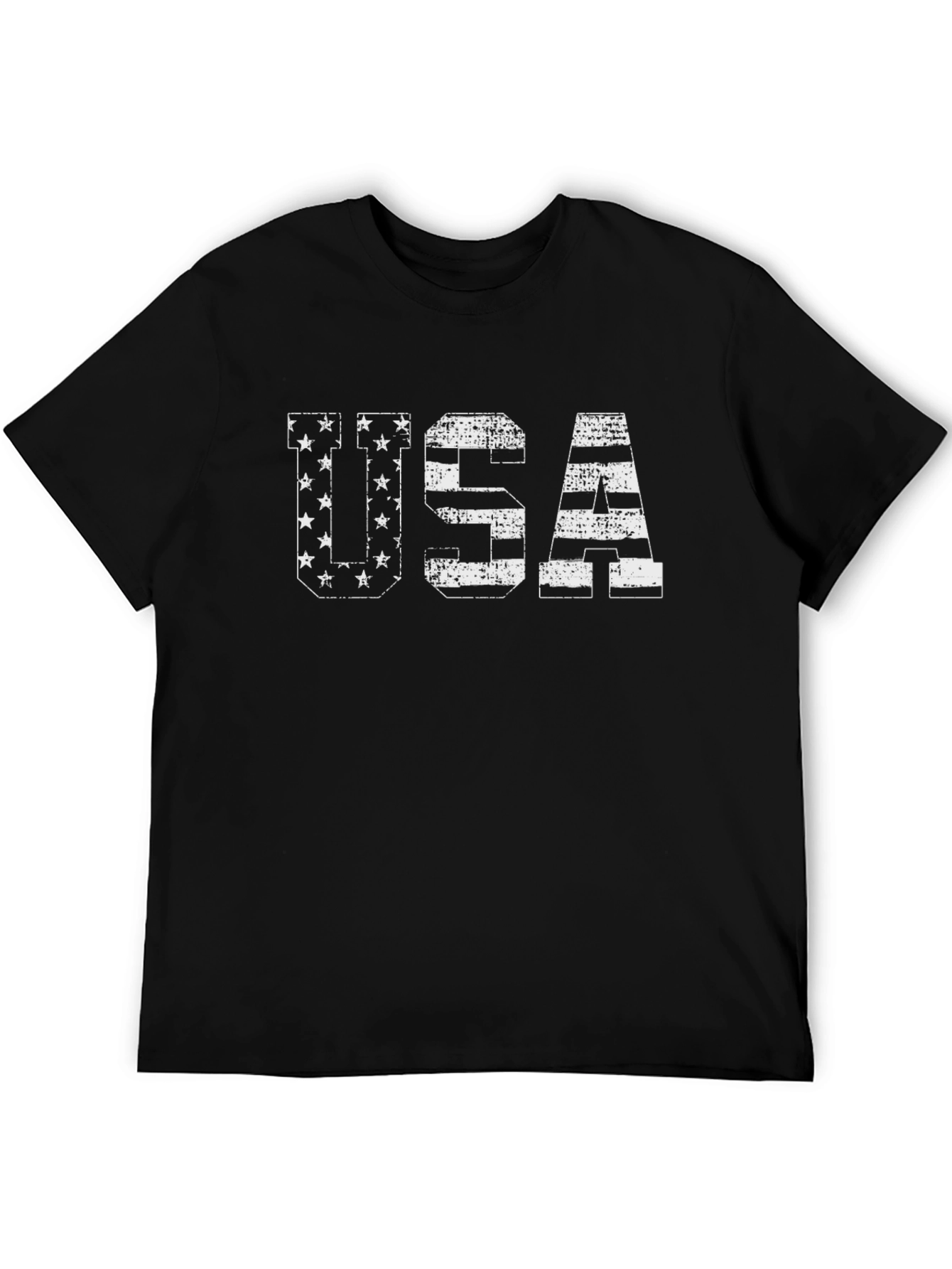 USA Patriotic Graphic Tee - Black