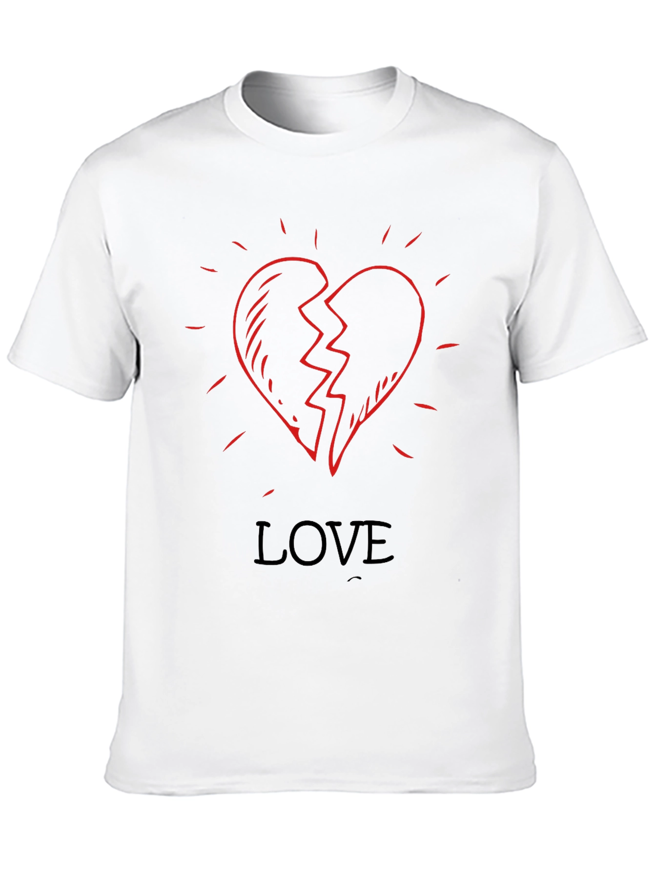Broken Heart Love Graphic Print Tee