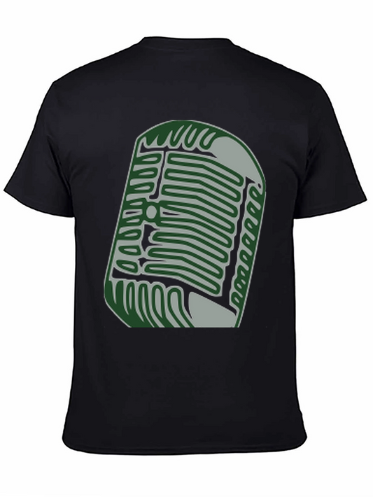 Vintage Microphone Graphic Tee - Black
