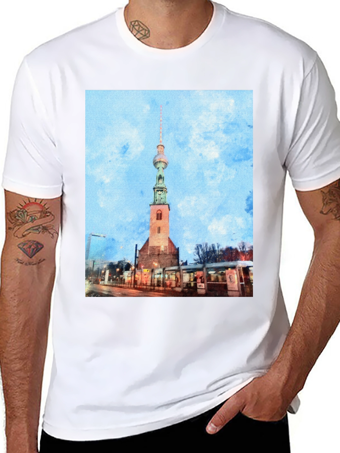 Berlin Tower T-Shirt - Unique Cityscape Tee