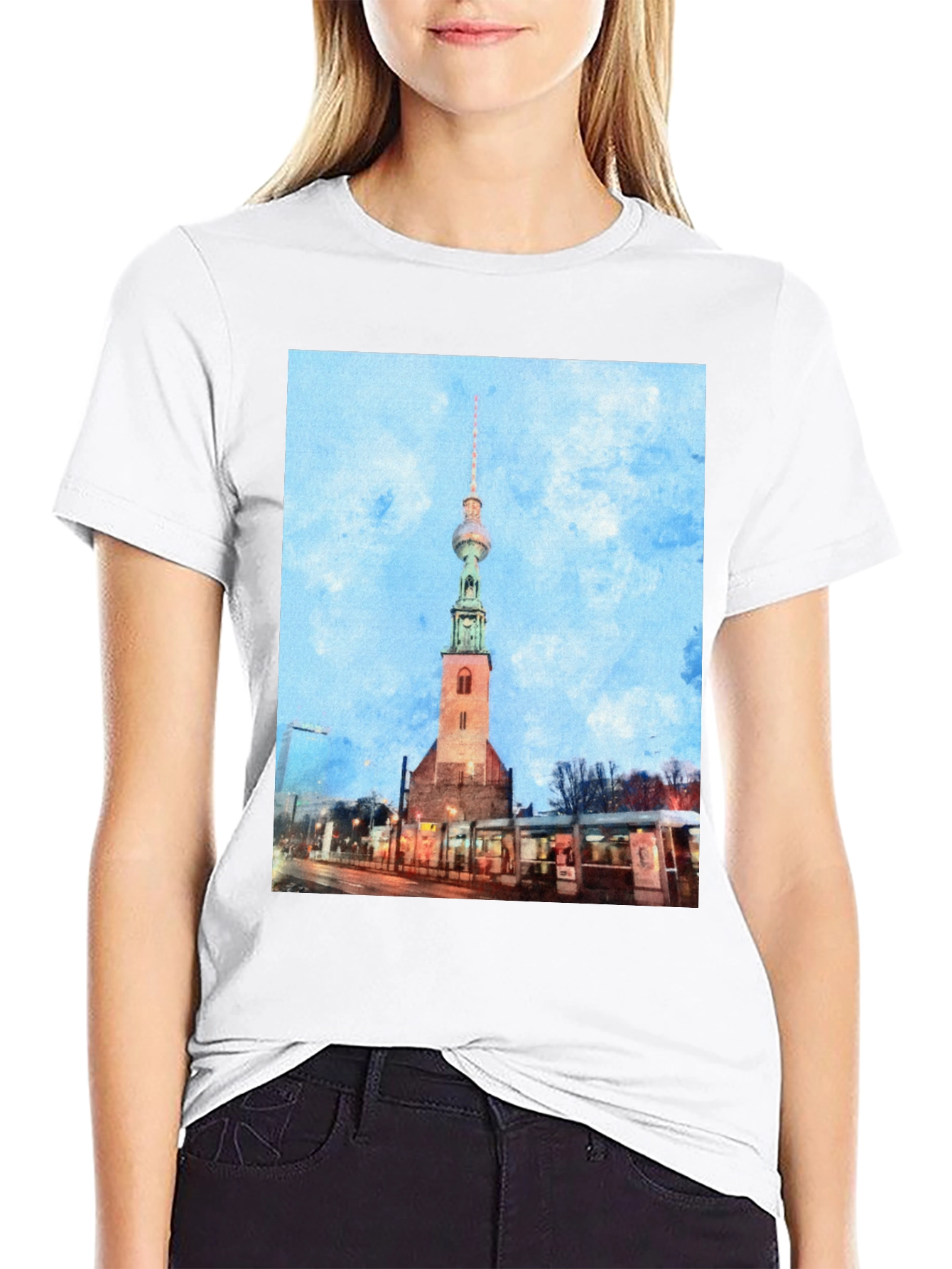 Berlin Tower T-Shirt - Unique Cityscape Tee