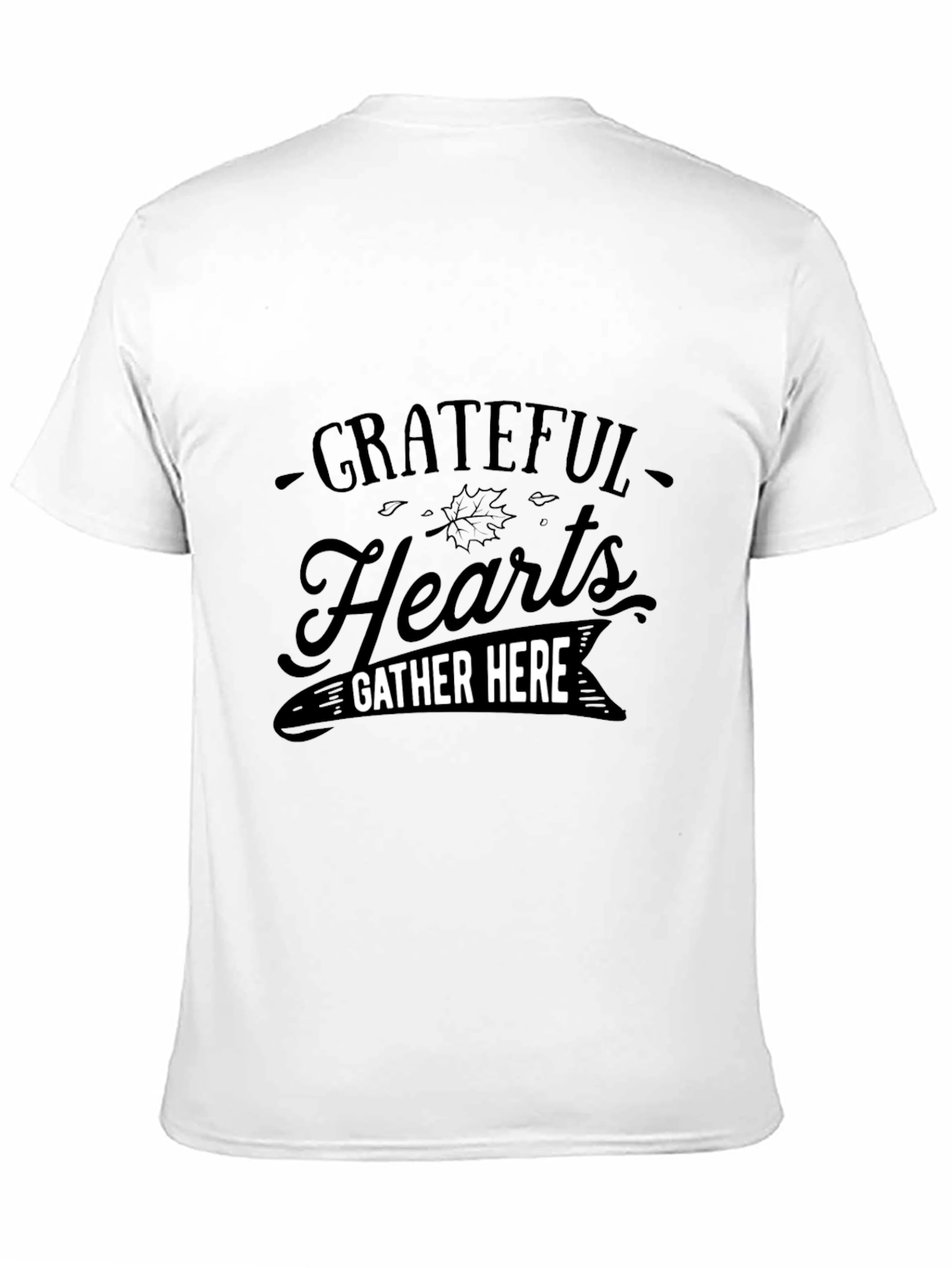 Grateful Hearts Gather Here Black T-Shirt