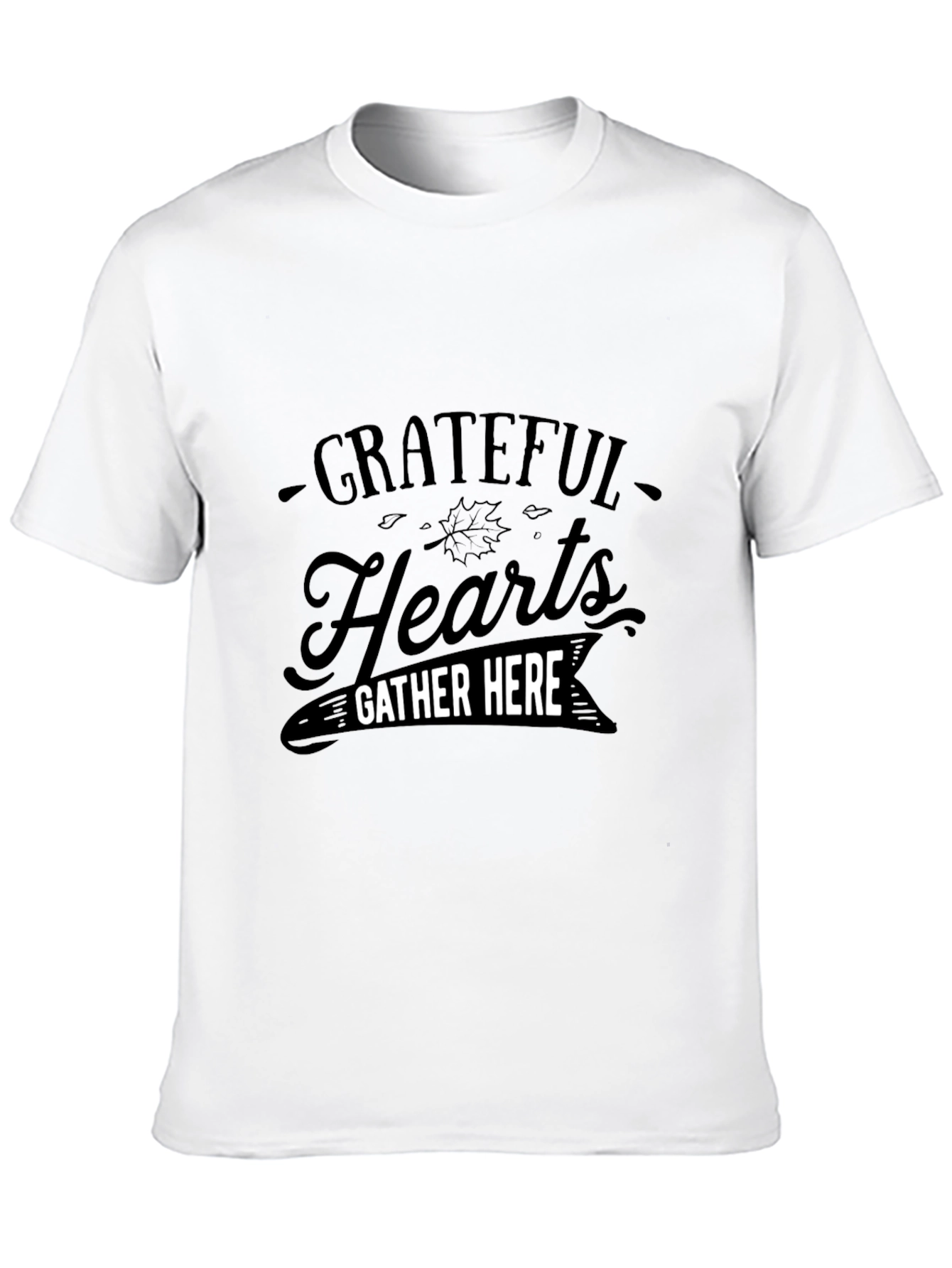 Grateful Hearts Gather Here Black T-Shirt
