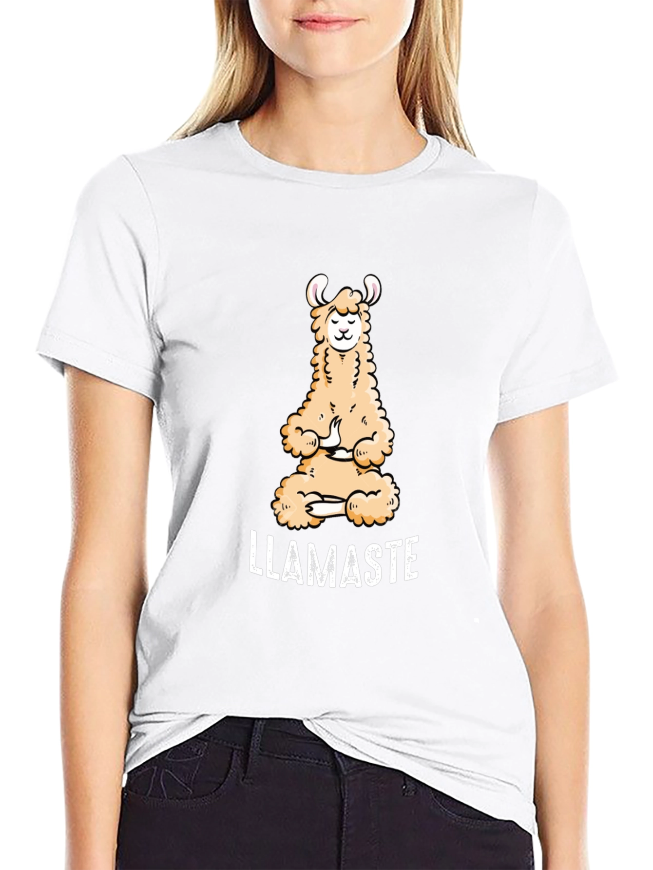 Llamaste T-Shirt: Meditating Llama Yoga Tee