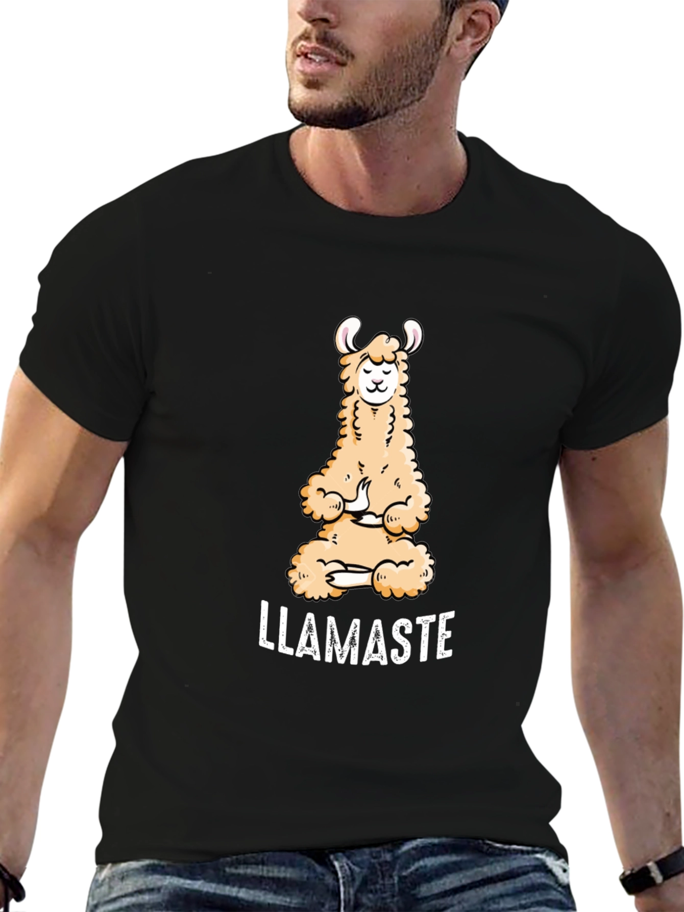 Llamaste T-Shirt: Meditating Llama Yoga Tee