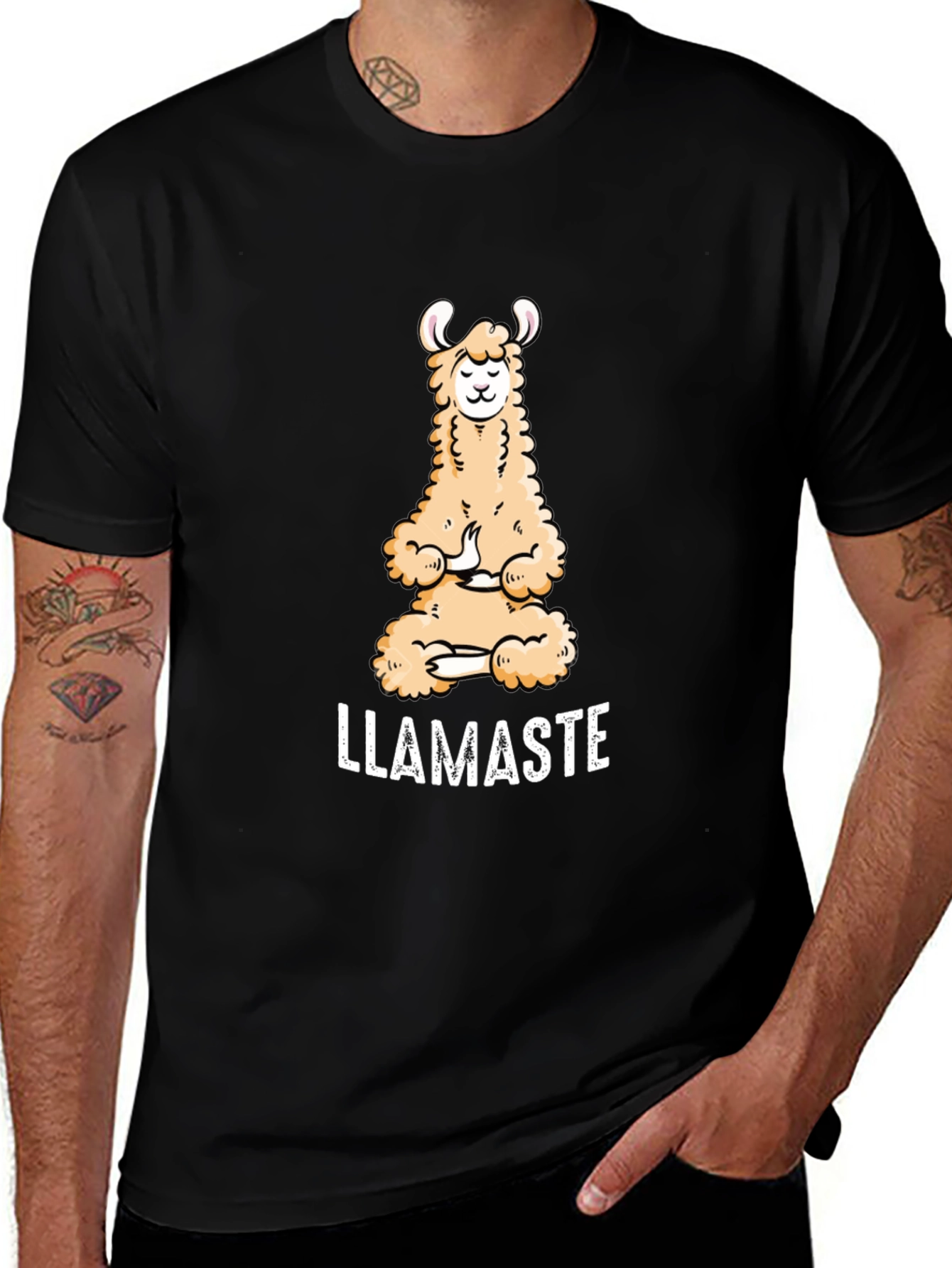 Llamaste T-Shirt: Meditating Llama Yoga Tee