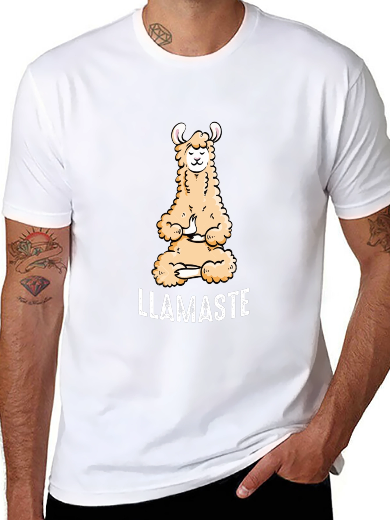 Llamaste T-Shirt: Meditating Llama Yoga Tee