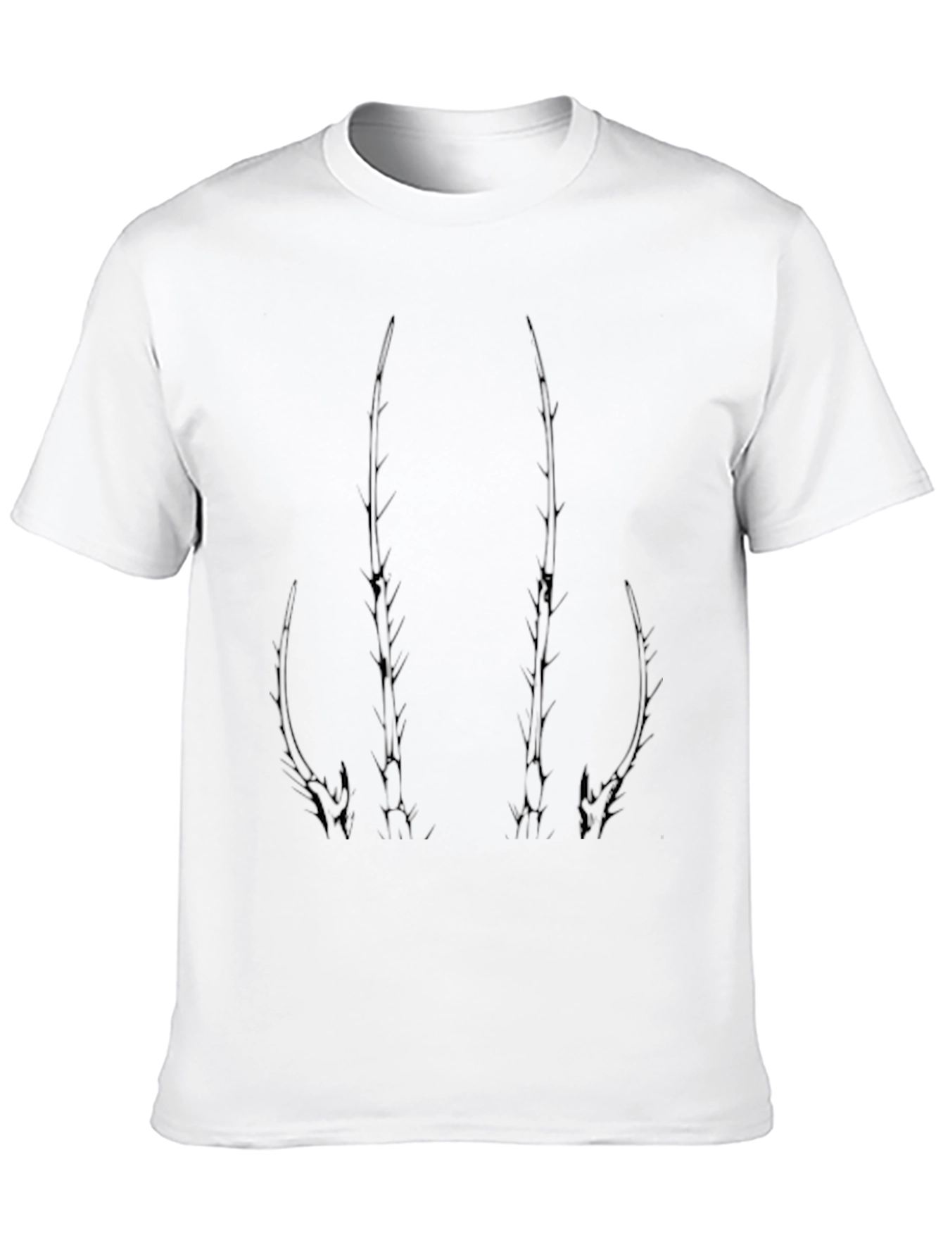 Mens Black Graphic Tee - Abstract Tree Branch Design