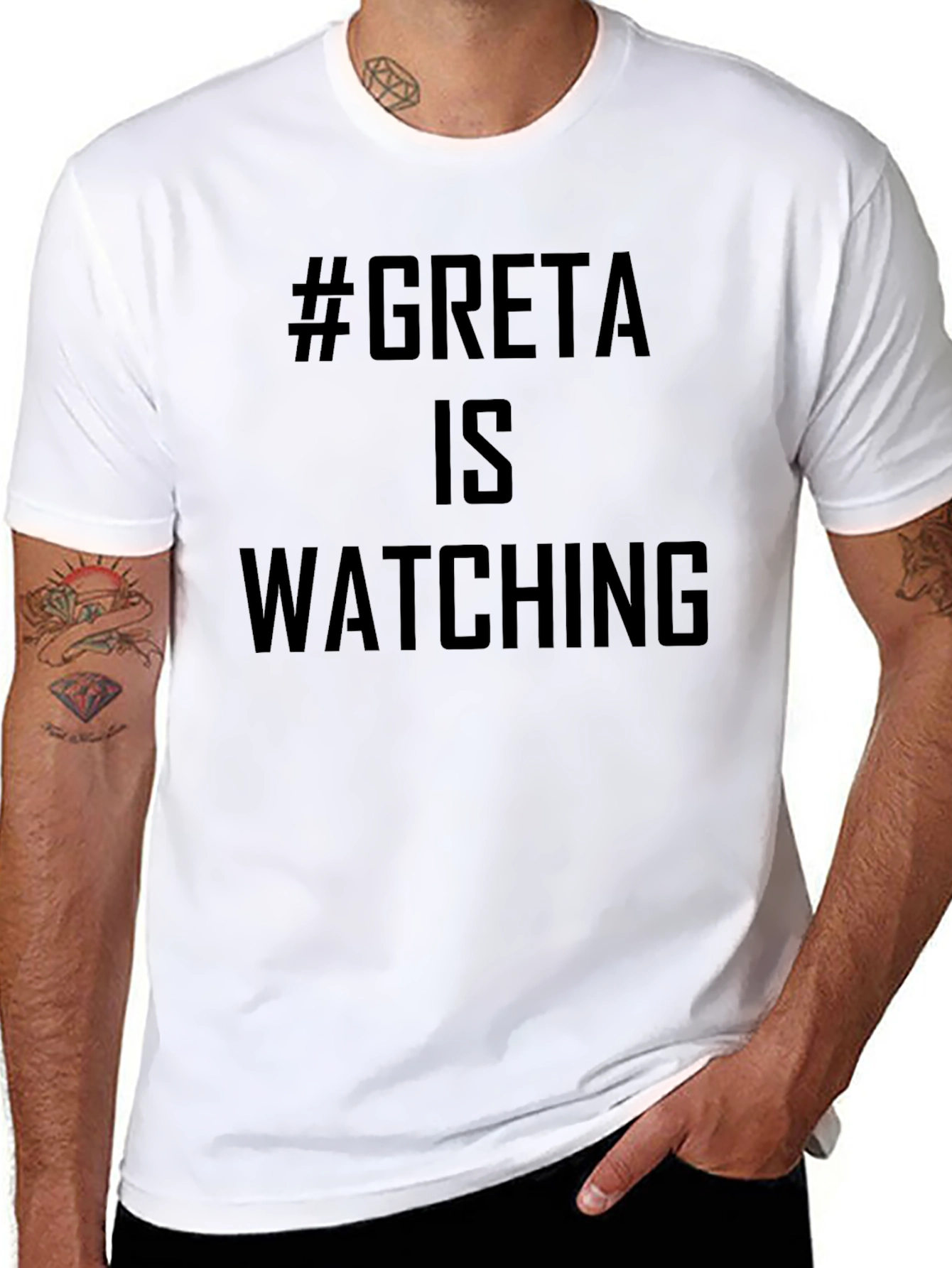 #Greta Is Watching T-Shirt - Black Activist Tee