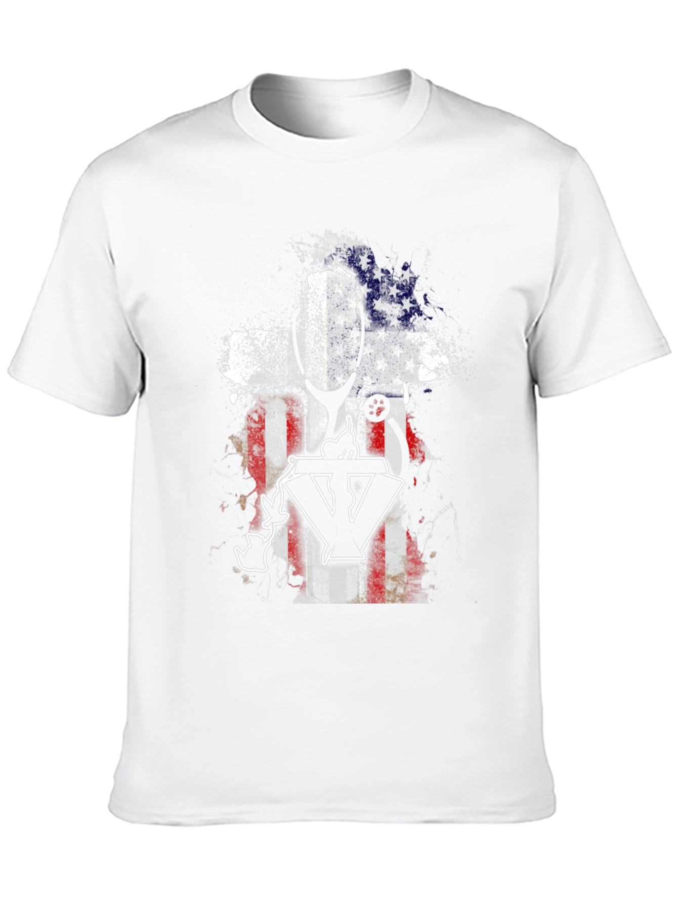 Patriotic Vet T-Shirt - USA Flag Cross Design