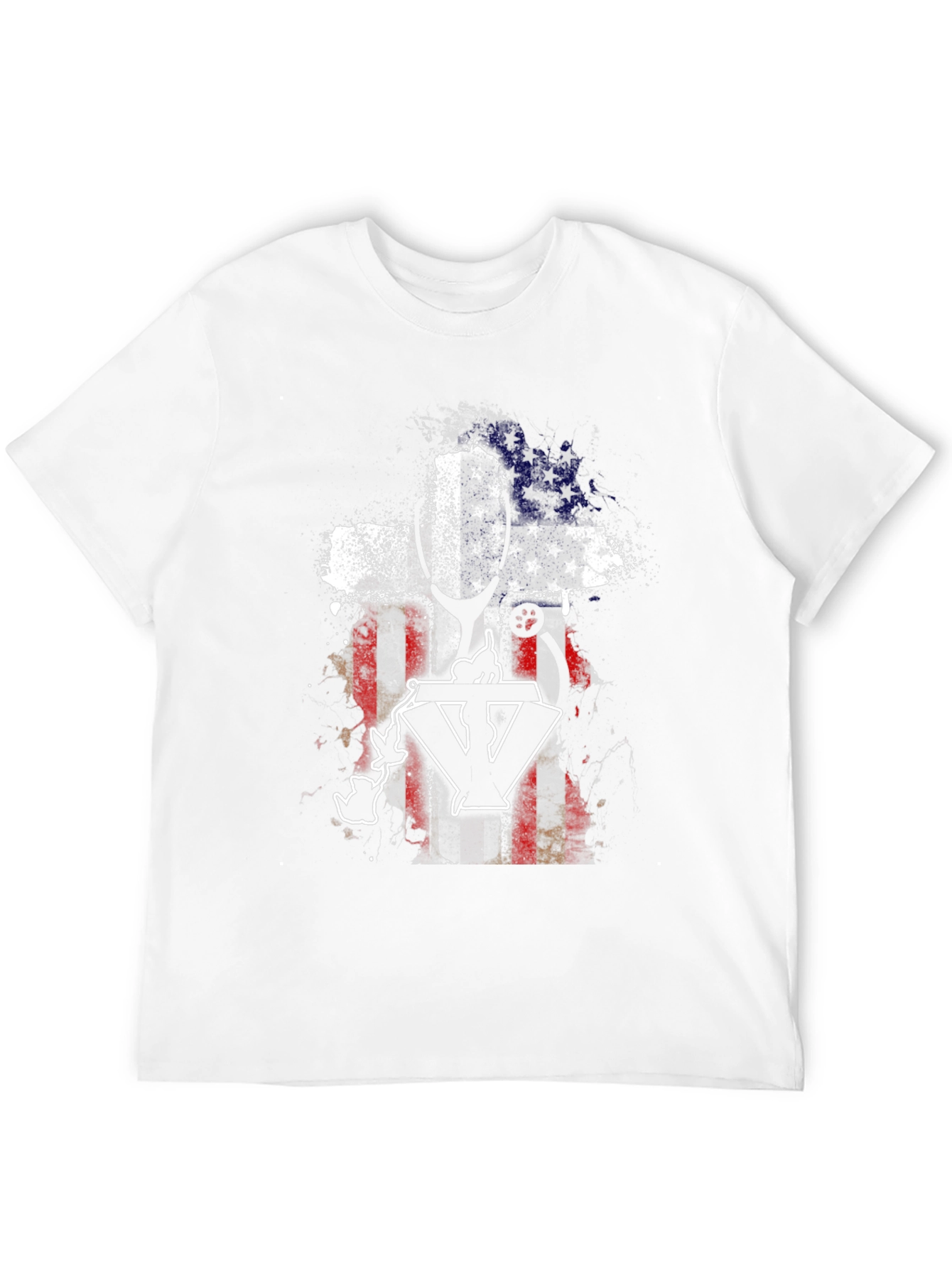 Patriotic Vet T-Shirt - USA Flag Cross Design