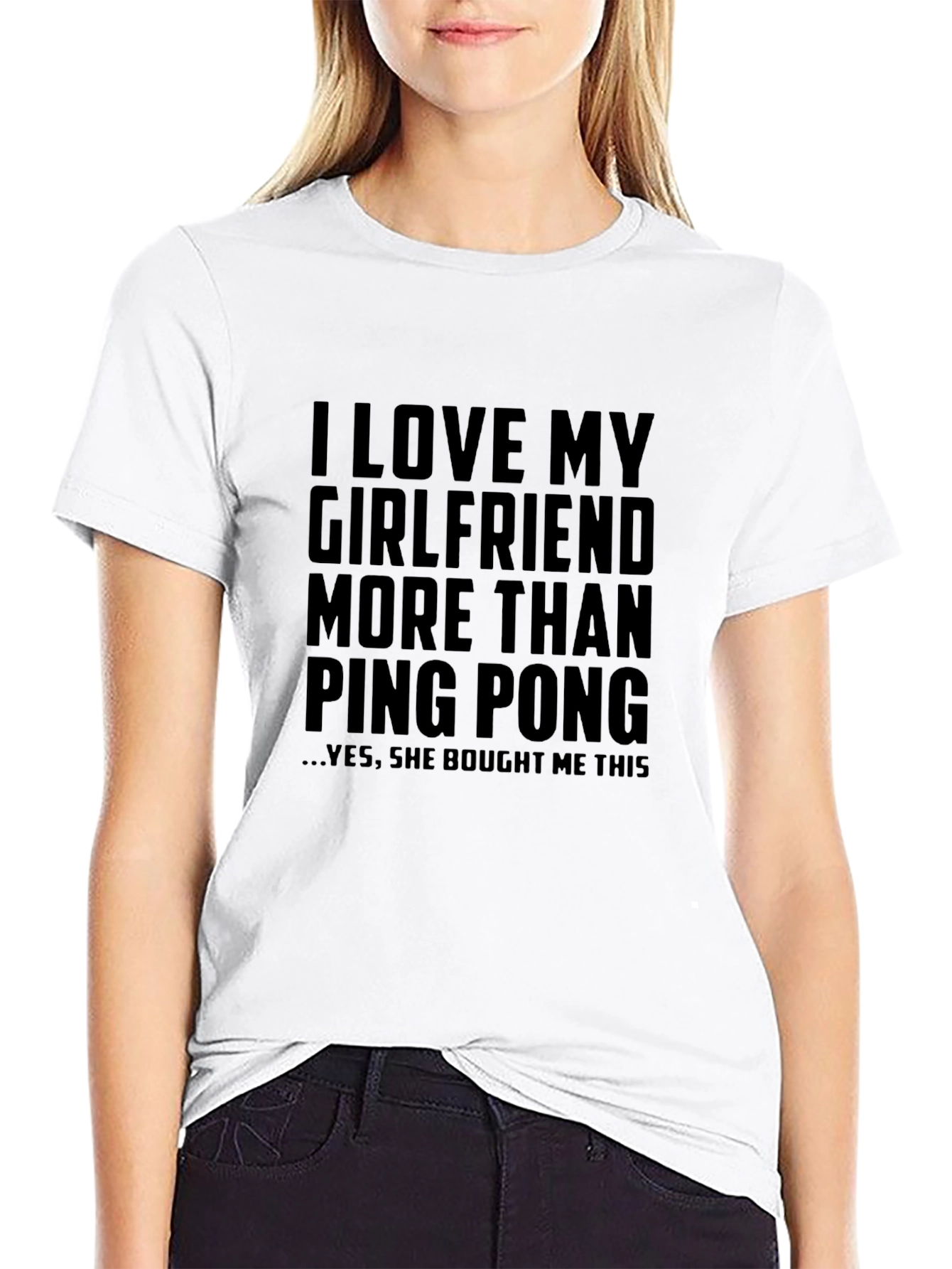 I Love My Girlfriend Ping Pong Funny Mens T-Shirt