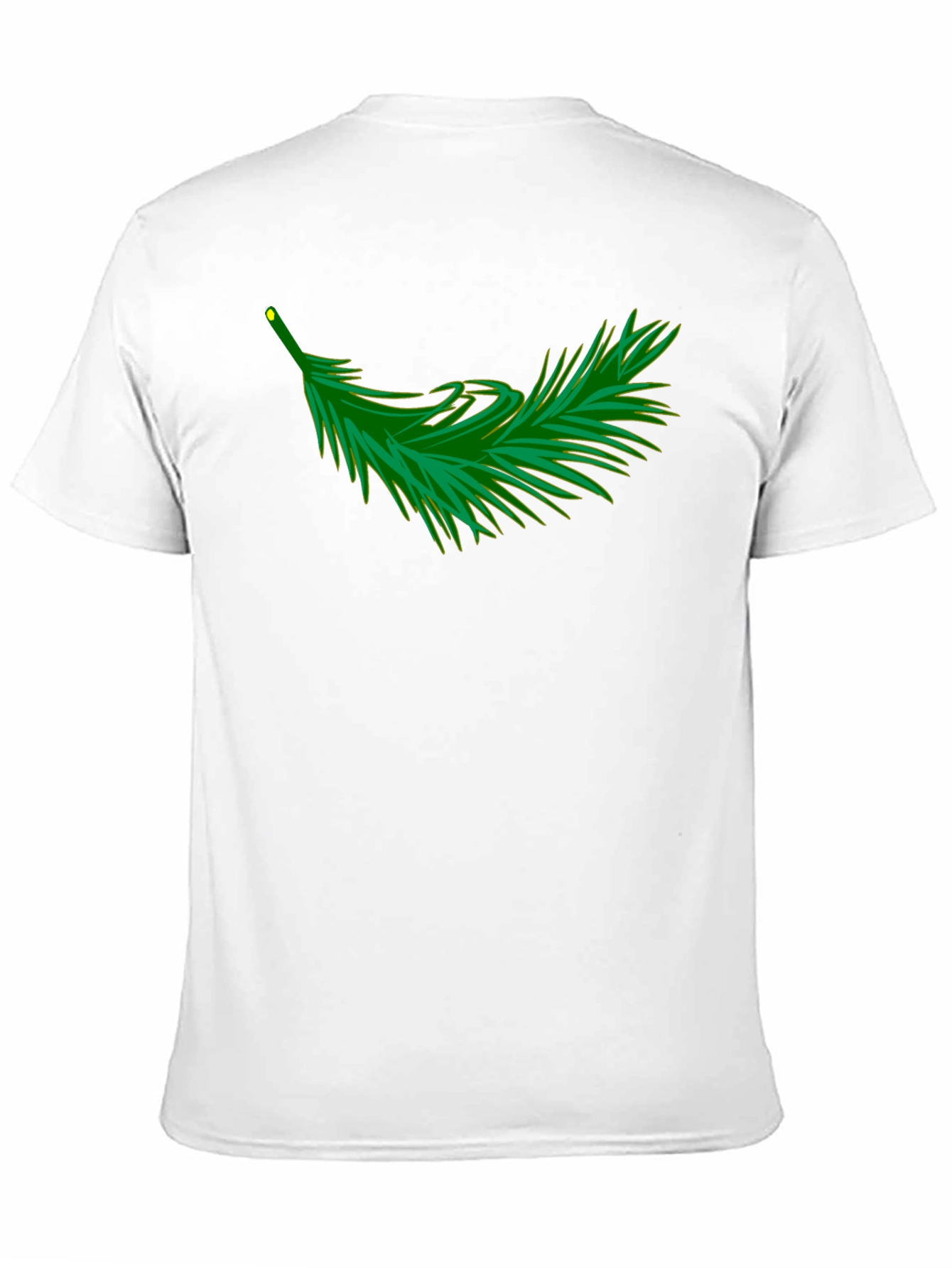 Black T-Shirt with Evergreen Branch Design