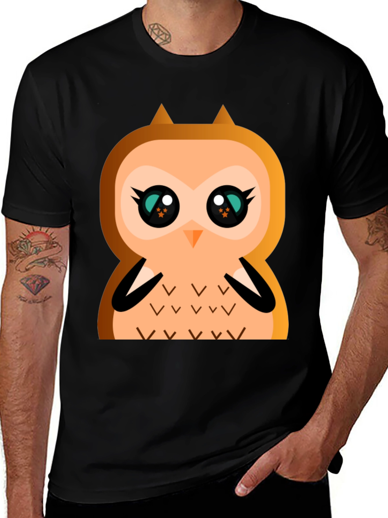 Cute Cartoon Owl Graphic T-Shirt
