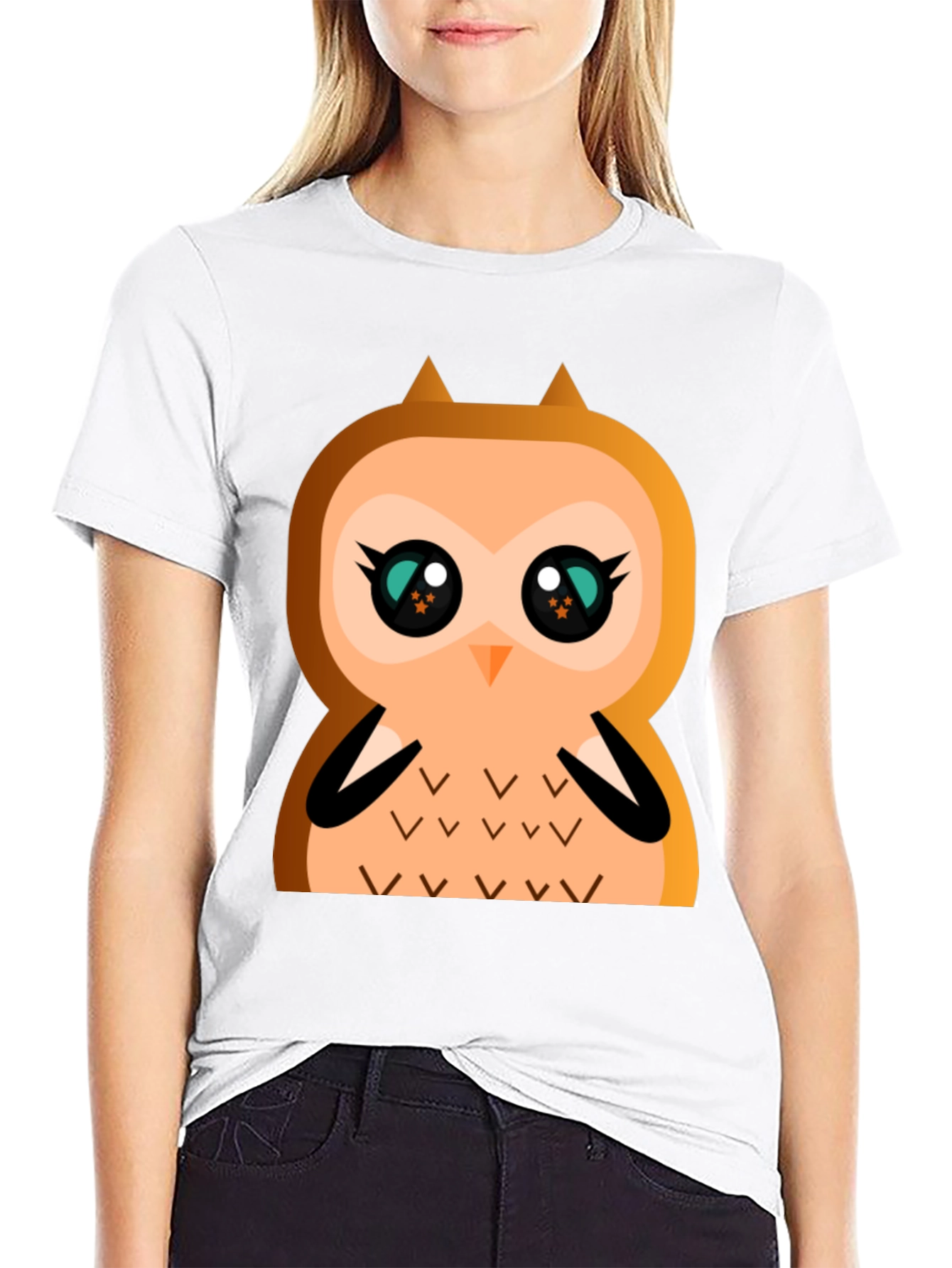 Cute Cartoon Owl Graphic T-Shirt