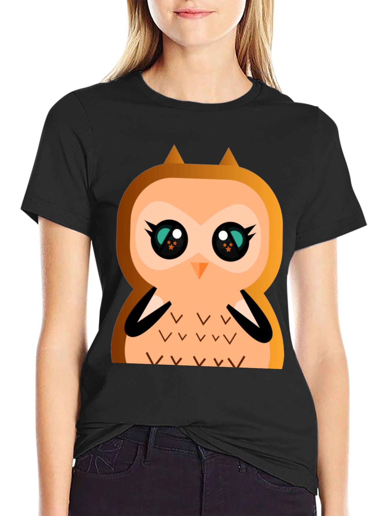Cute Cartoon Owl Graphic T-Shirt