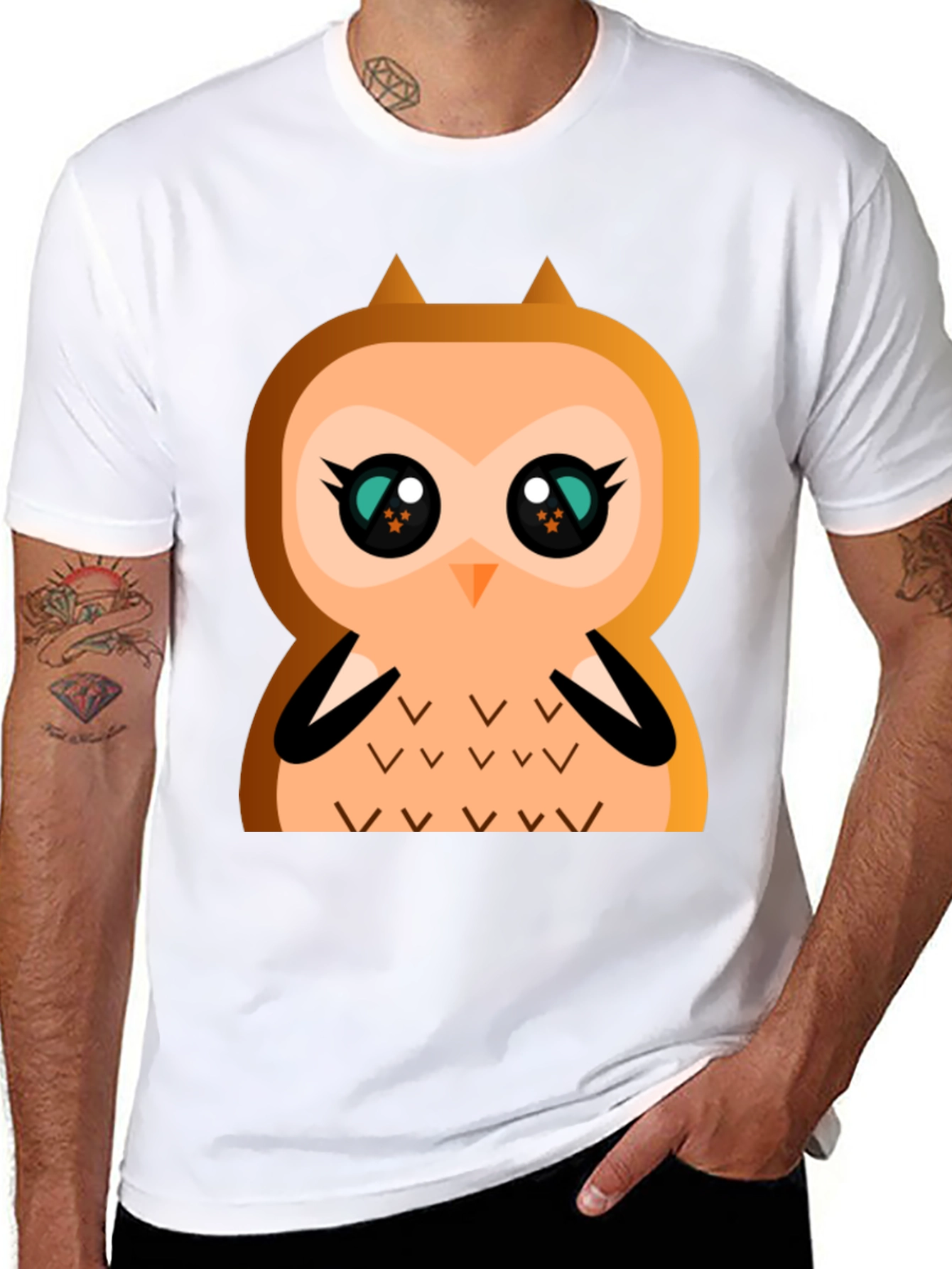 Cute Cartoon Owl Graphic T-Shirt