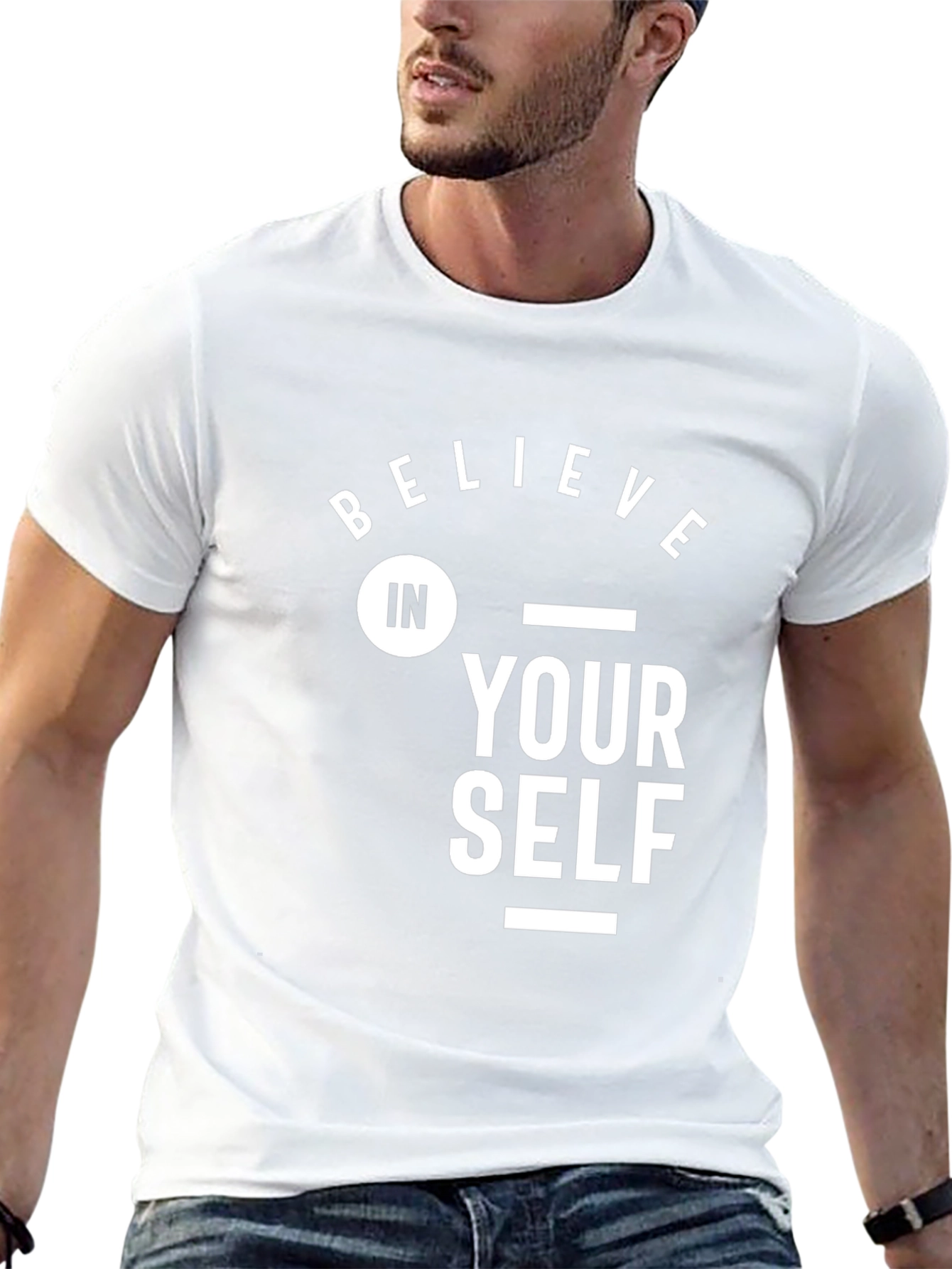 Believe In Yourself Graphic Tee - Black Cotton