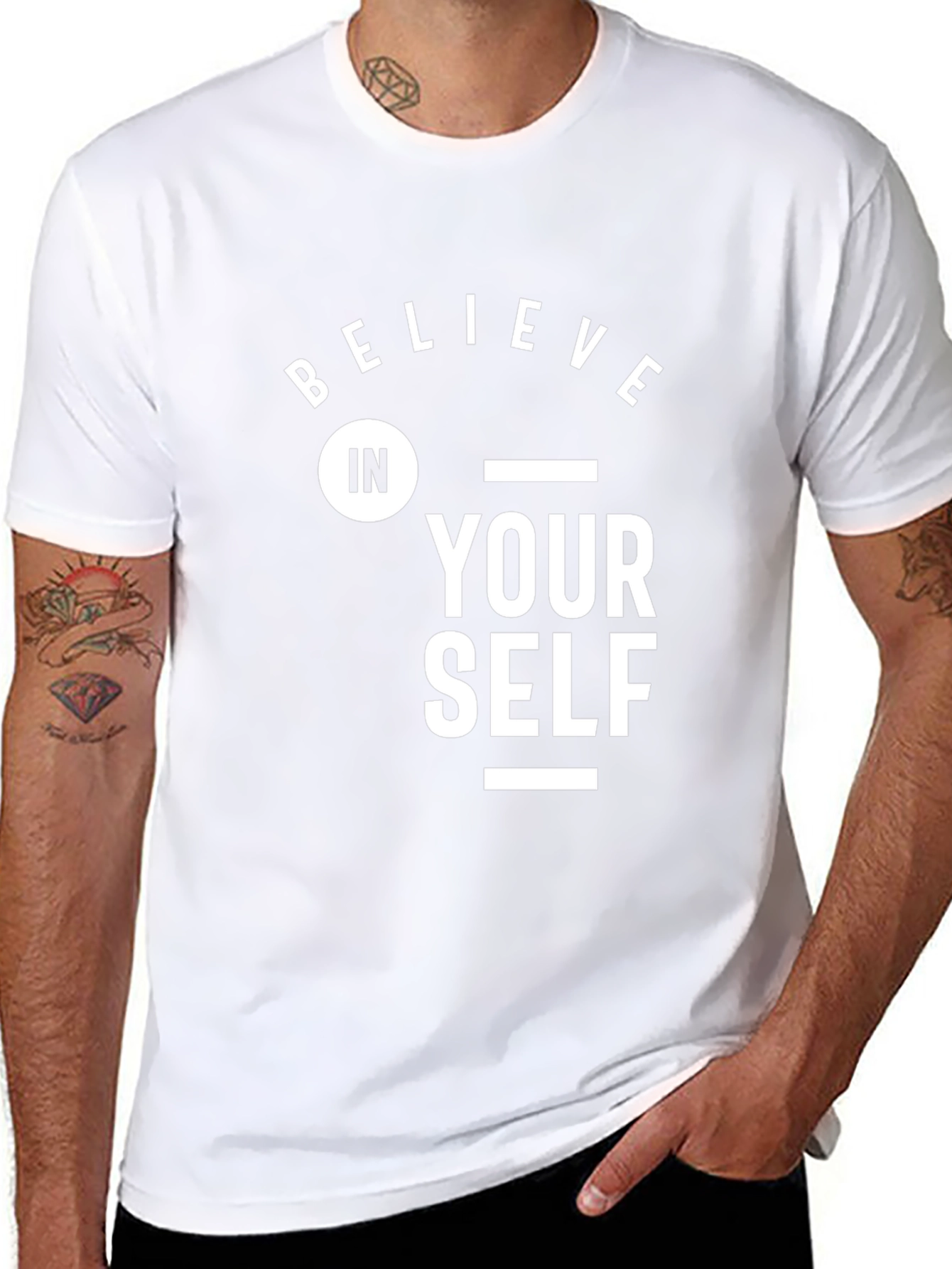 Believe In Yourself Graphic Tee - Black Cotton