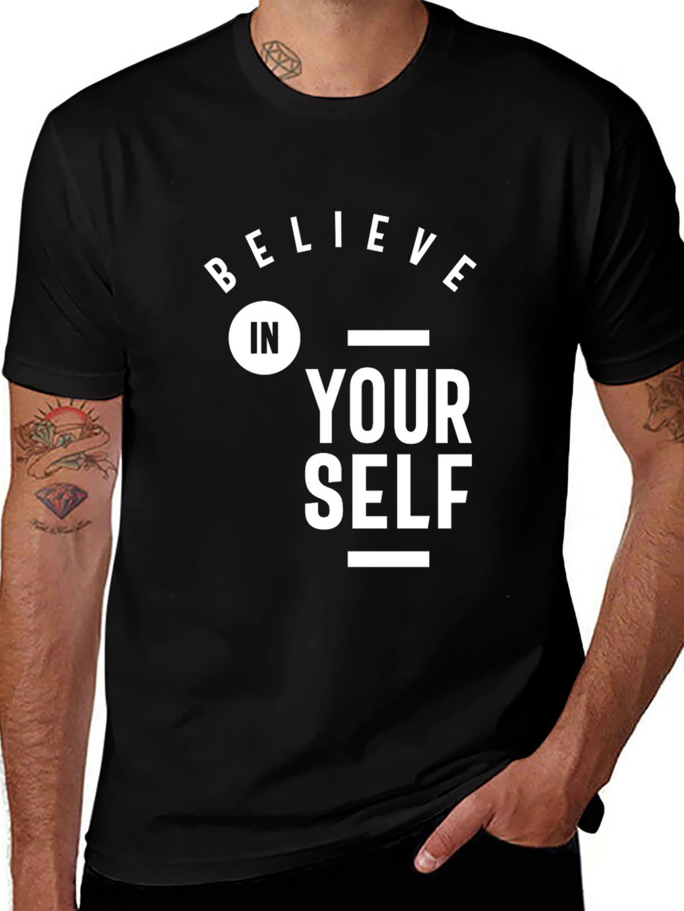 Believe In Yourself Graphic Tee - Black Cotton