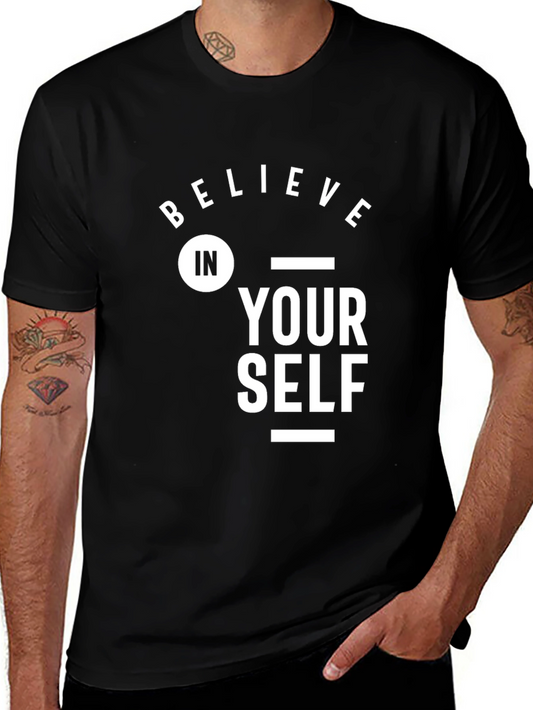 Believe In Yourself Graphic Tee - Black Cotton