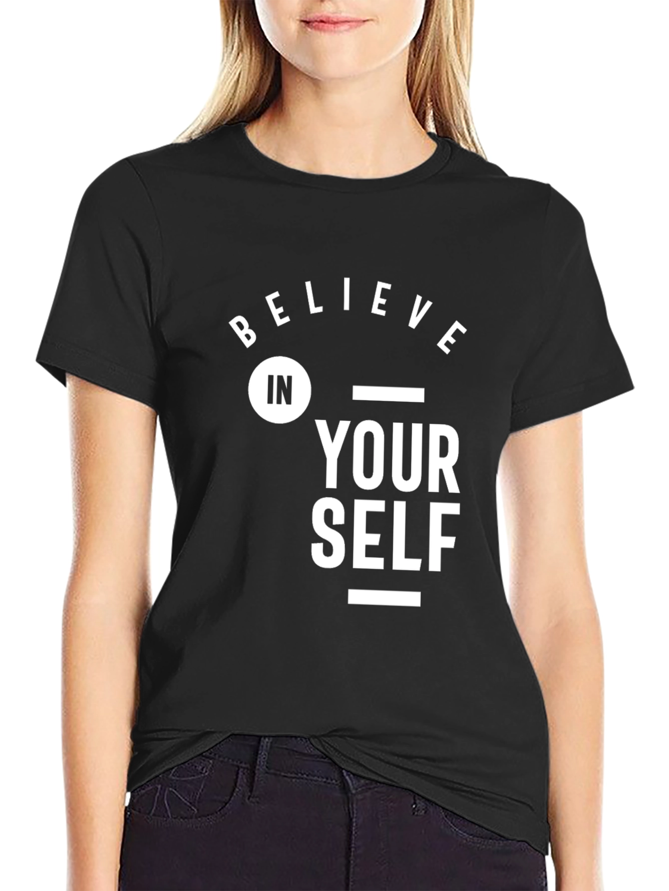 Believe In Yourself Graphic Tee - Black Cotton