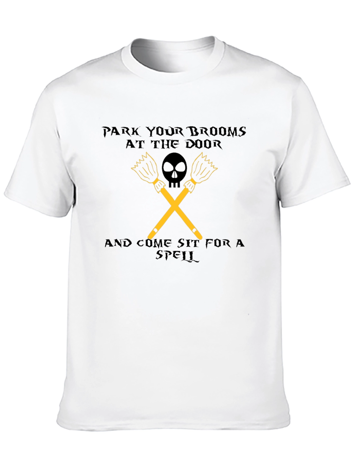 Park Your Brooms Graphic Tee - Halloween Apparel
