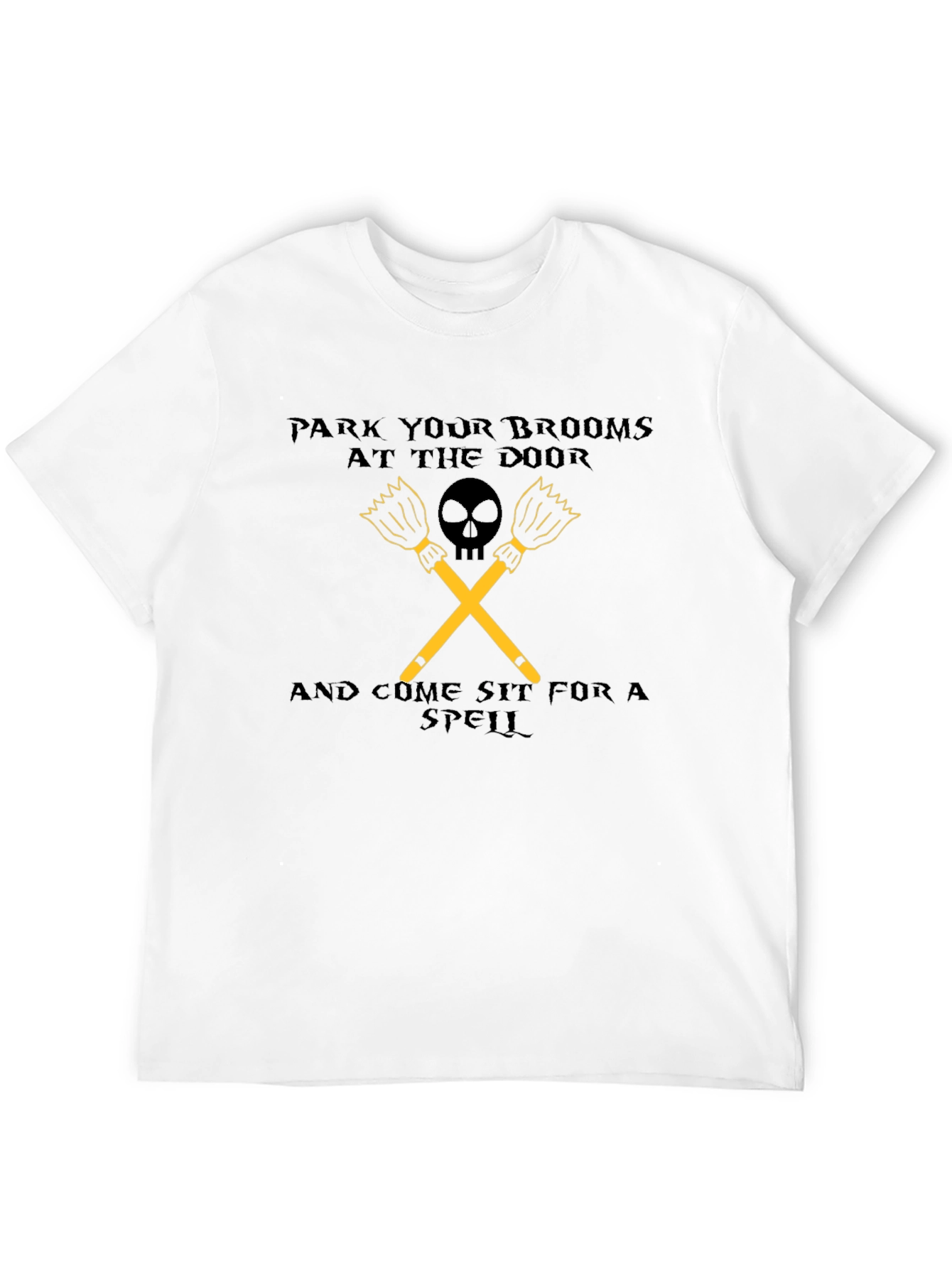Park Your Brooms Graphic Tee - Halloween Apparel