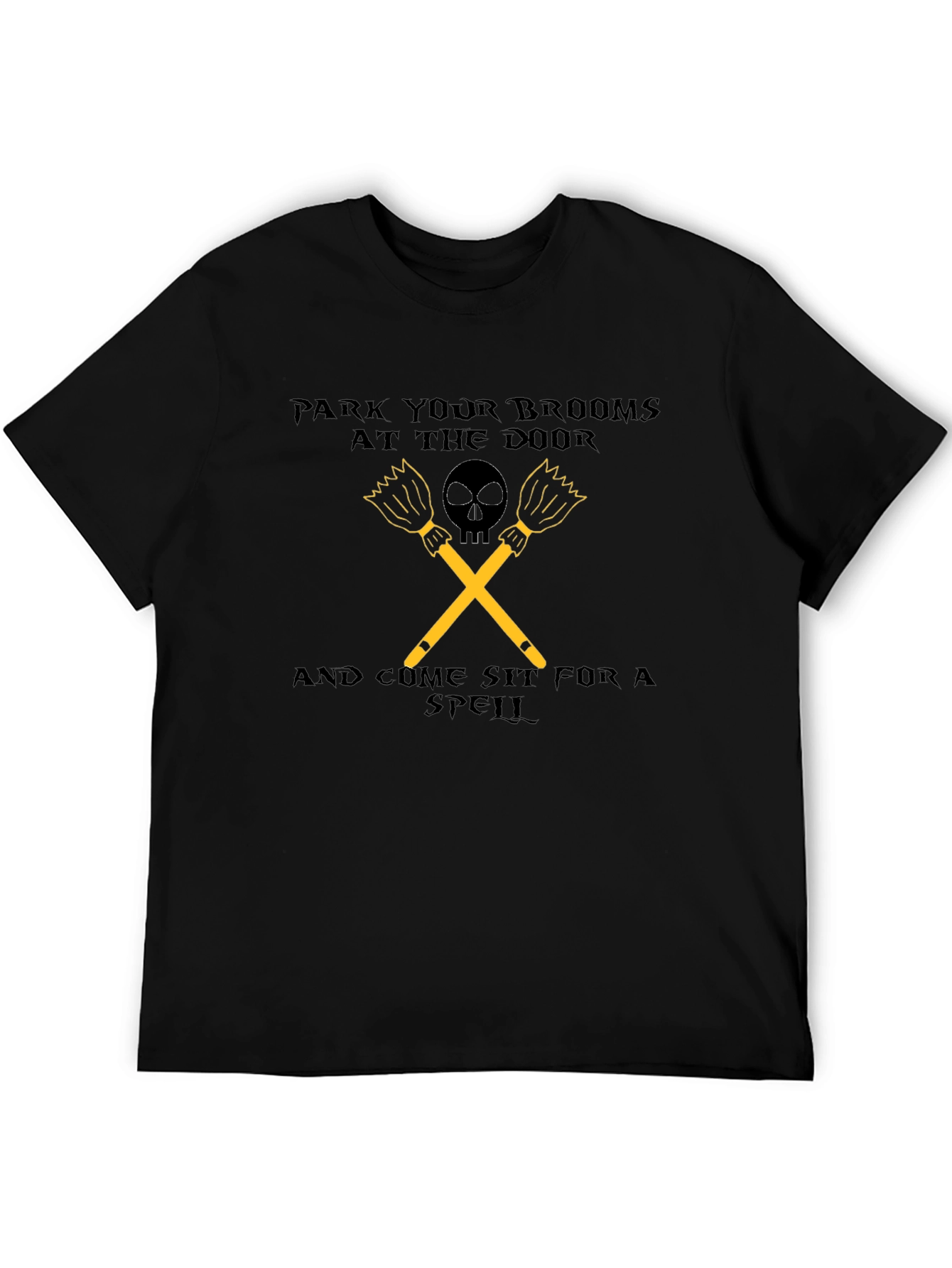 Park Your Brooms Graphic Tee - Halloween Apparel