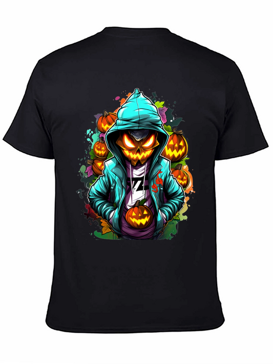Spooky Pumpkin Head Graphic Tee - Halloween Style