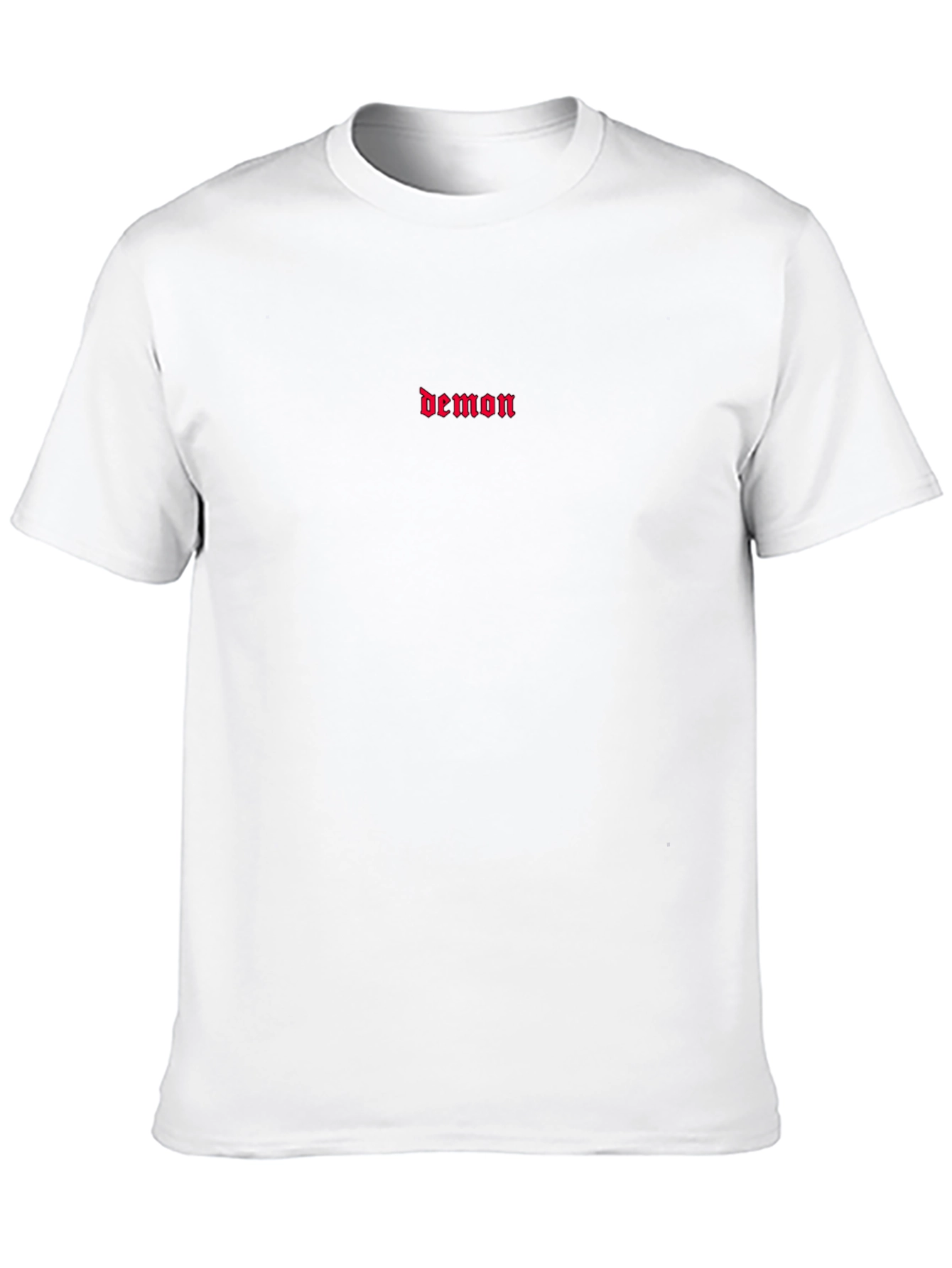 Demon Text Graphic Black Cotton T-Shirt