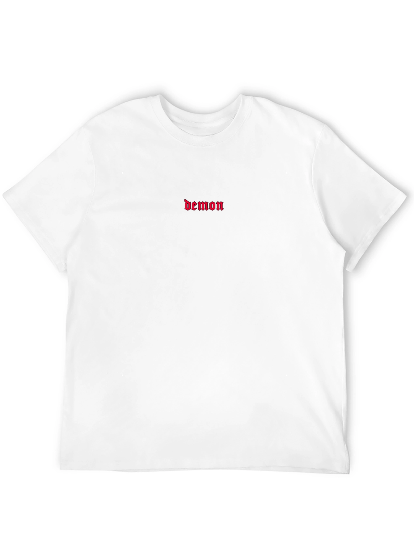 Demon Text Graphic Black Cotton T-Shirt
