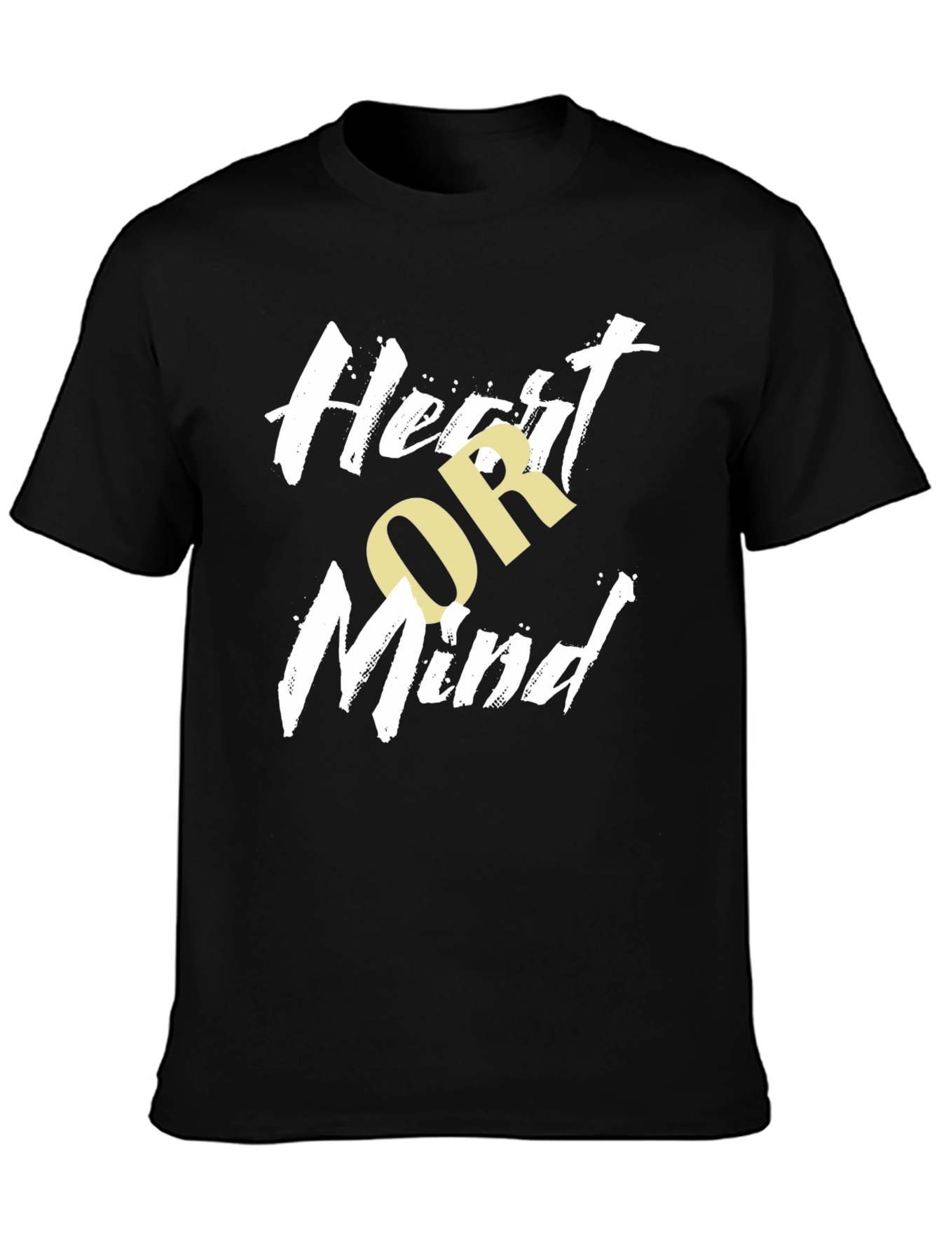 Heart or Mind Graphic Print Black T-Shirt